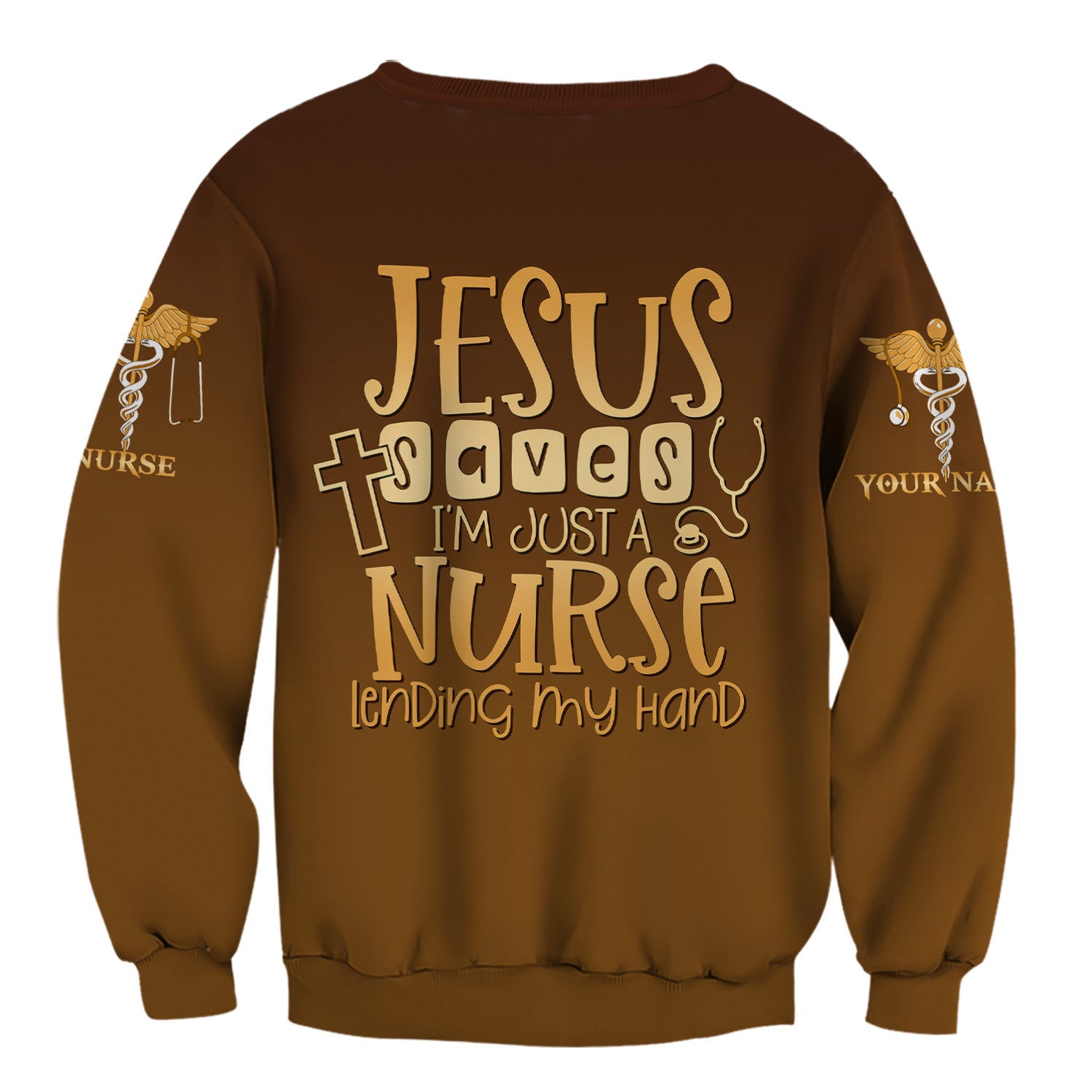 Personalized Jesus Shirt for Nurses - Religious Christian Design with Healing Symbol - Custom Name Gift for RN CNA LPN Healthcare Workers