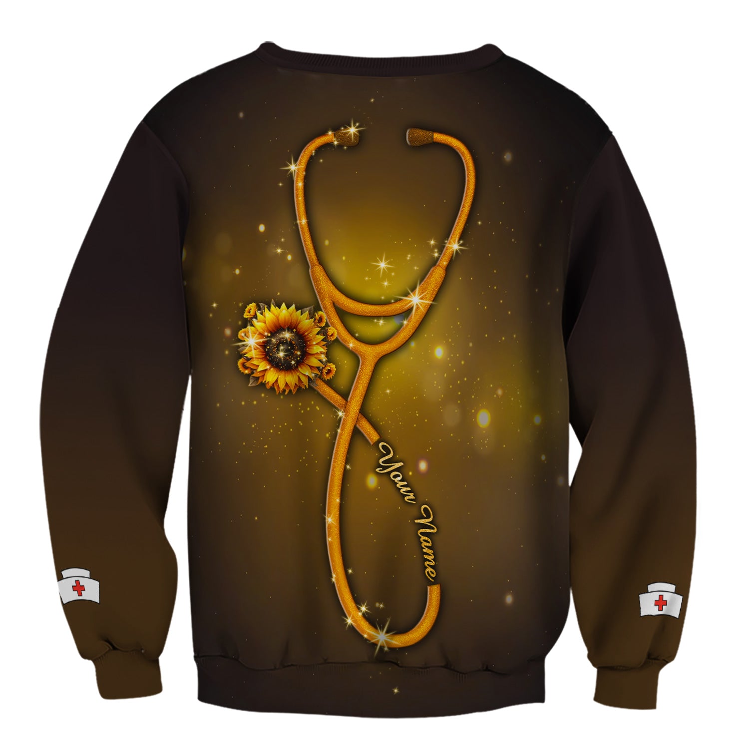 Custom Inspirational CNA T-Shirt - Golden Sunflower & Stethoscope Graphic Tee - Gift for RN LPN Healthcare Workers