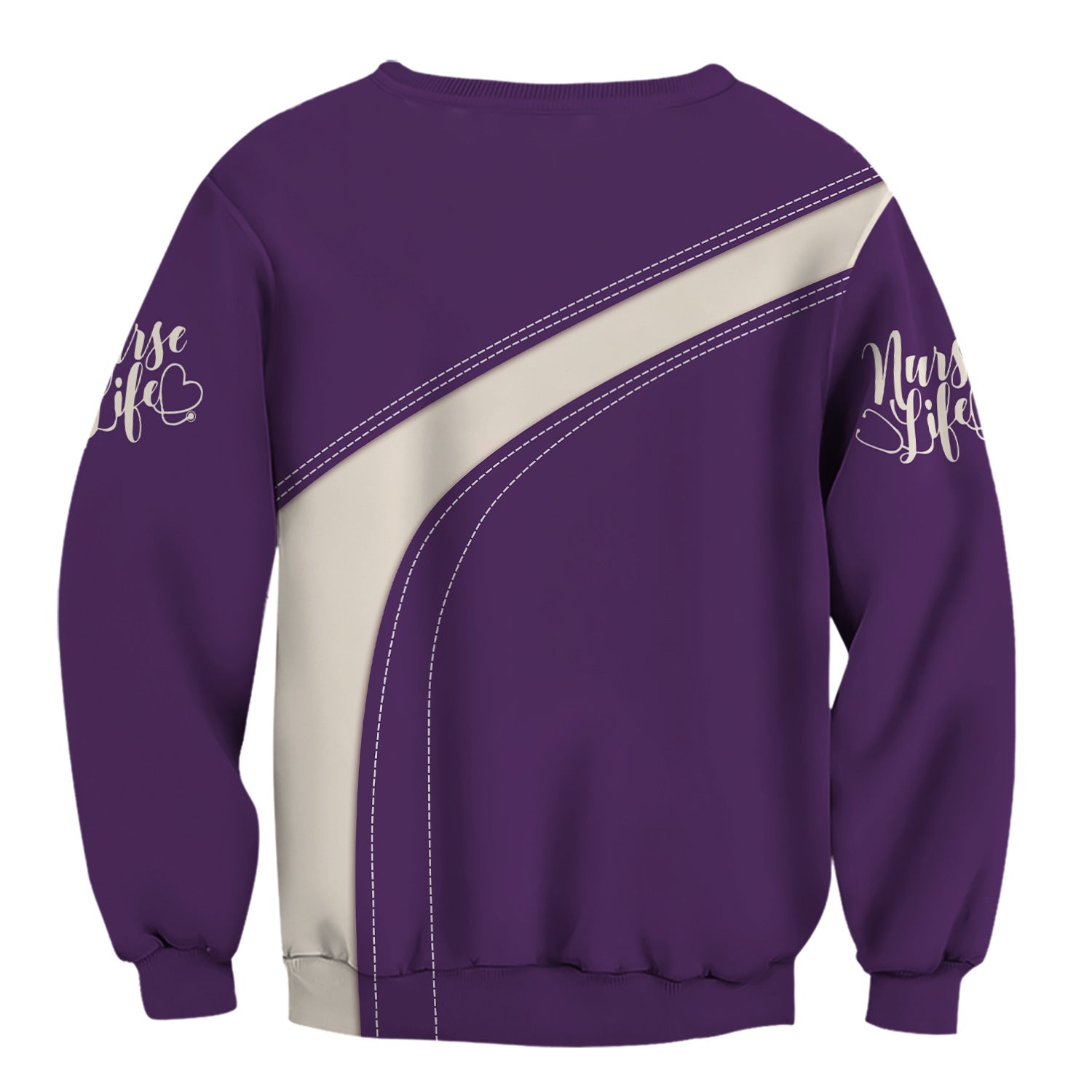 Custom Floral Scrub Top for Nurses - Heartbeat Stethoscope Purple Shirt - Personalized Medical Uniform Gift for RN CNA LPN