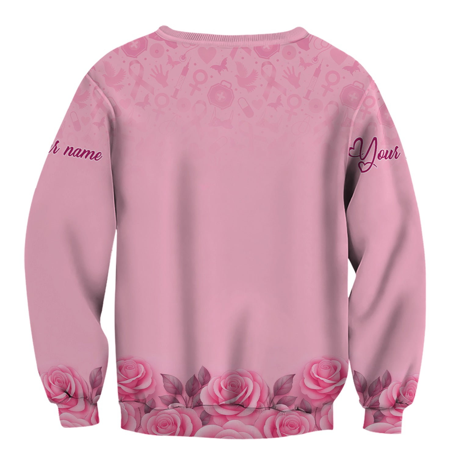 Personalized Breast Cancer Fighter Shirt - Pink Boxing Gloves & Rose Floral Design - Gift for RN LPN CNA