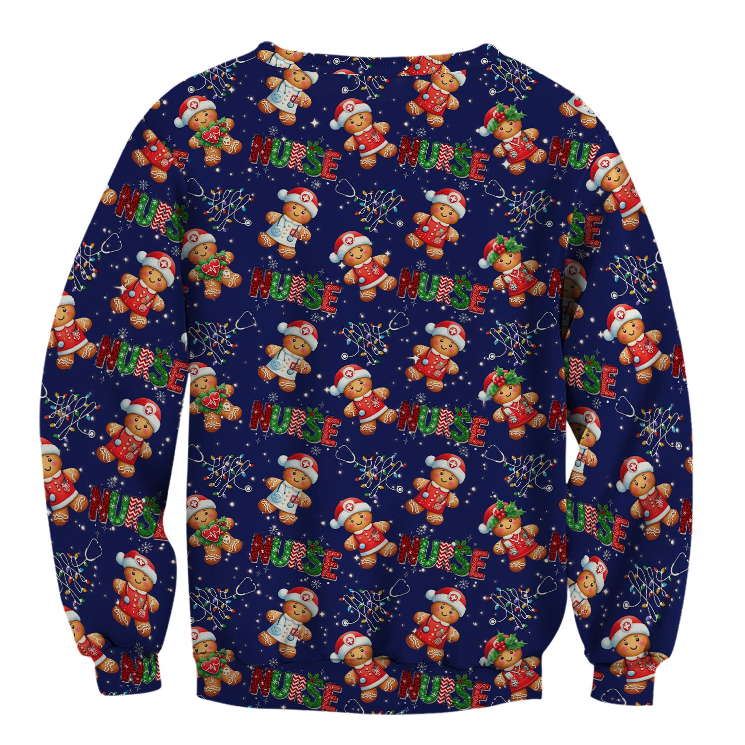 Christmas Nurse Scrub Top - Funny Gingerbread Holiday Medical Uniform - Gift for Nurse RN CNA LPN