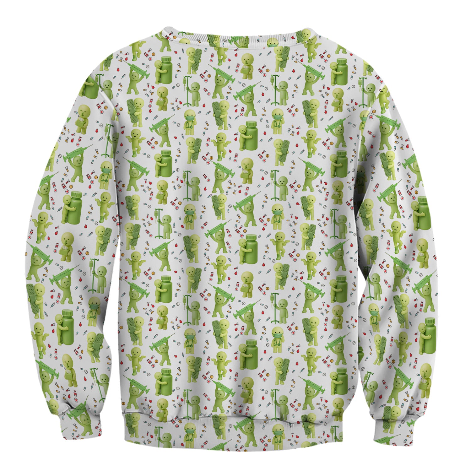 Funny Smiski Nurse Scrub Top - Cute Smiski Medical Pattern Design - Gift for Women RN LPN CNA