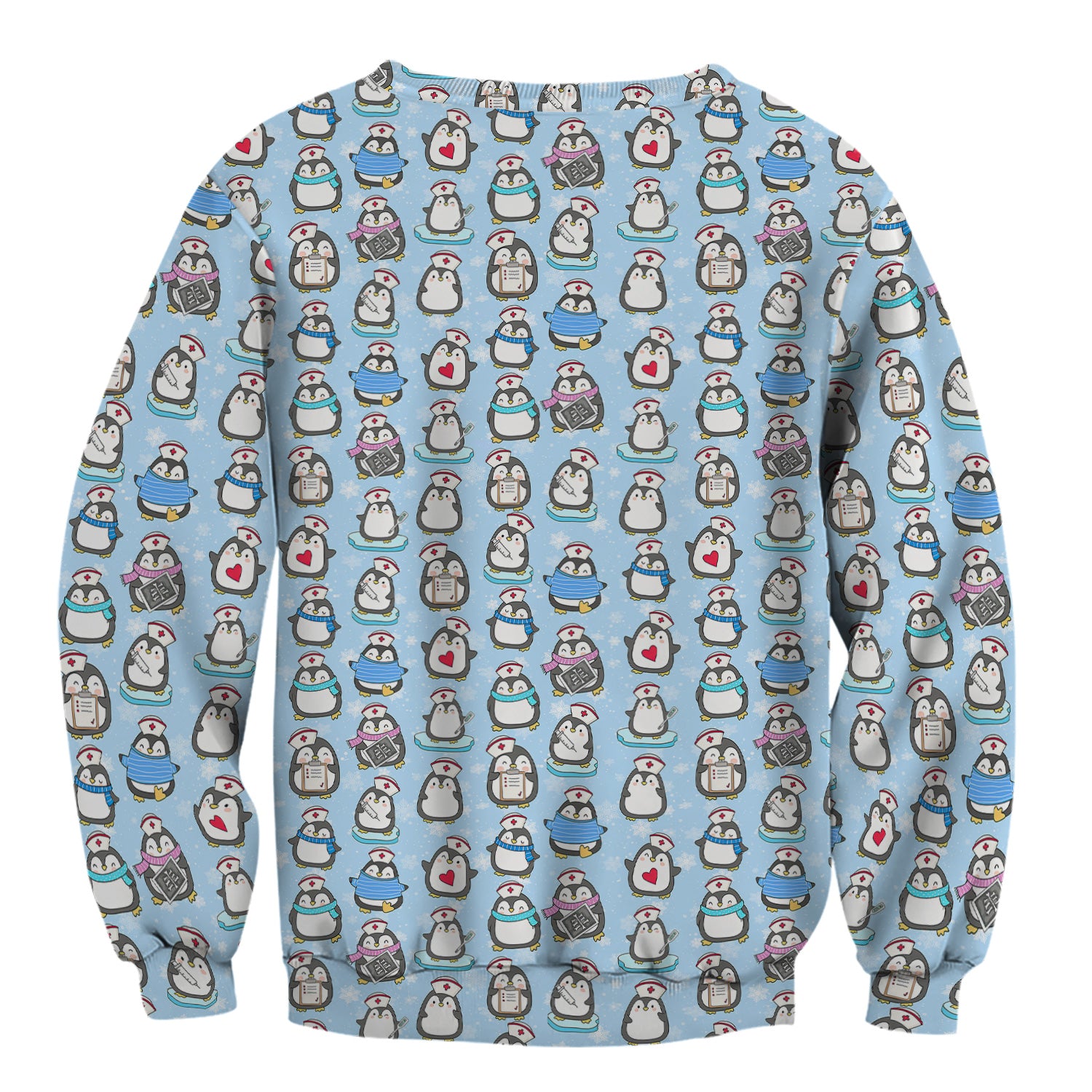 Personalized Cute Penguin Nurse Scrub Top - Funny Winter Animal & Medical Tools Design - Gift for RN LPN CNA