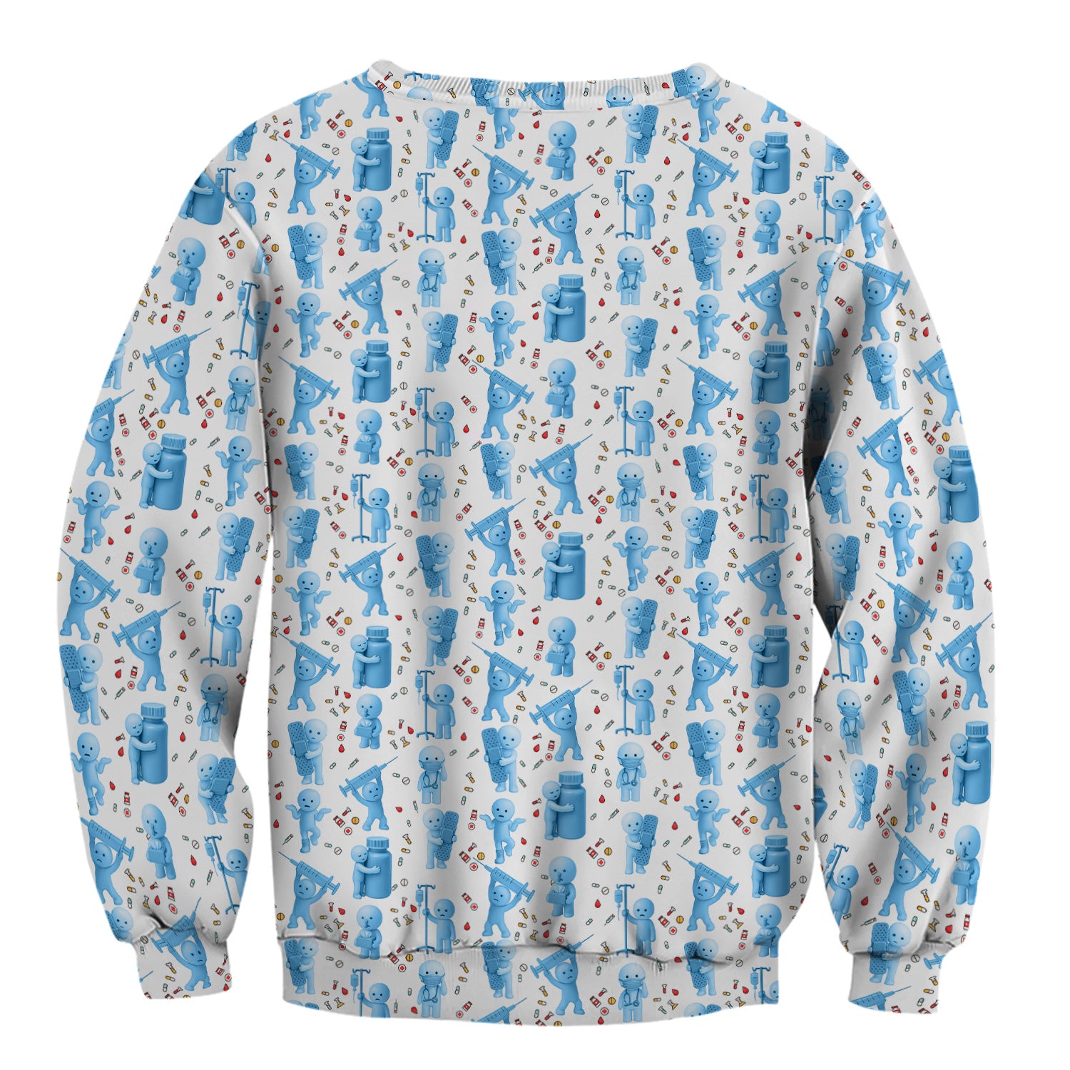 Funny Smiski Nurse Scrub Top - Cute Smiski Medical Pattern Design - Gift for Women RN LPN CNA