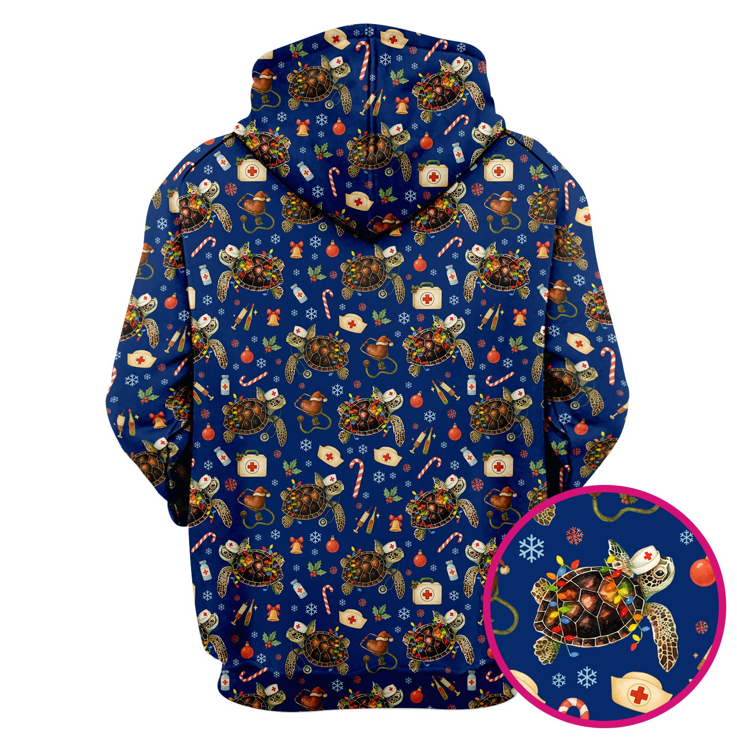 Christmas Turtle Scrub Top for Women - Cute Sea Turtle Nursing Medical Shirt - Festive Holiday Scrubs for CNA LPN RN
