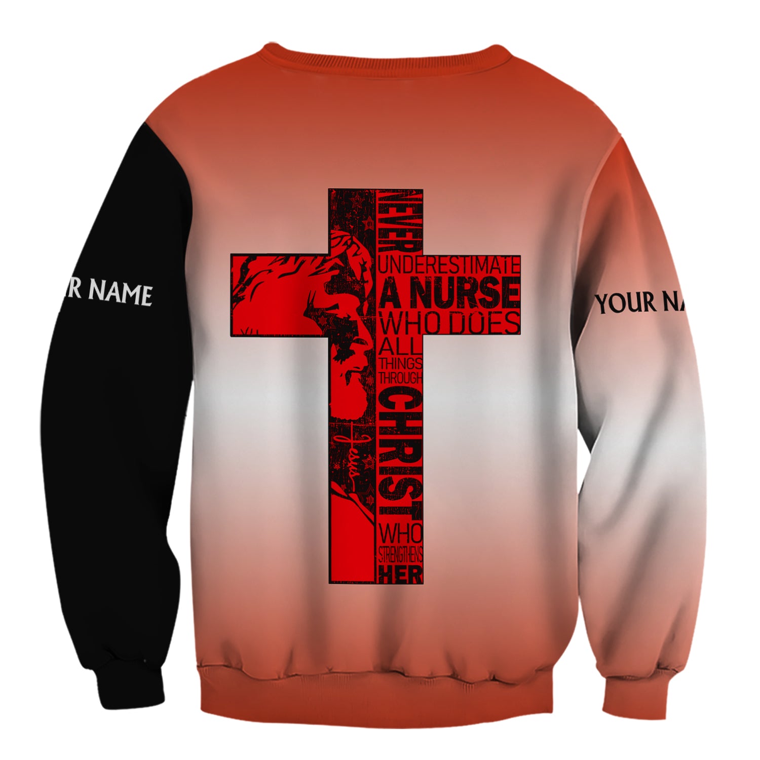 Christian Nurse Scrub with Custom Name - Never Underestimate a Nurse - Gift for RN LPN CNA Nursing Staff