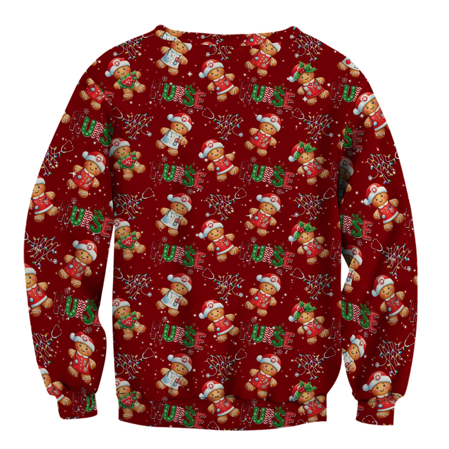 Christmas Nurse Scrub Top - Funny Gingerbread Holiday Medical Uniform - Gift for Nurse RN CNA LPN