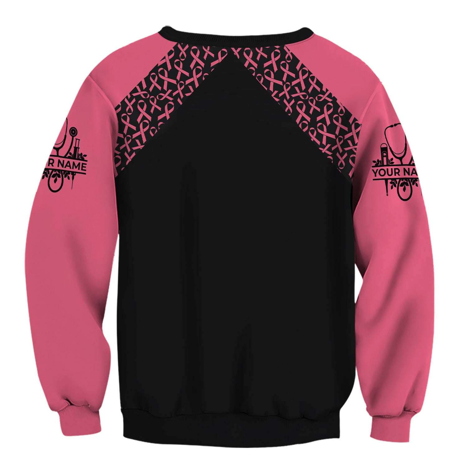 In October We Wear Pink Scrub Top - Breast Cancer Awareness Shirt for Women - Halloween Gift for RN CNA LPN ER