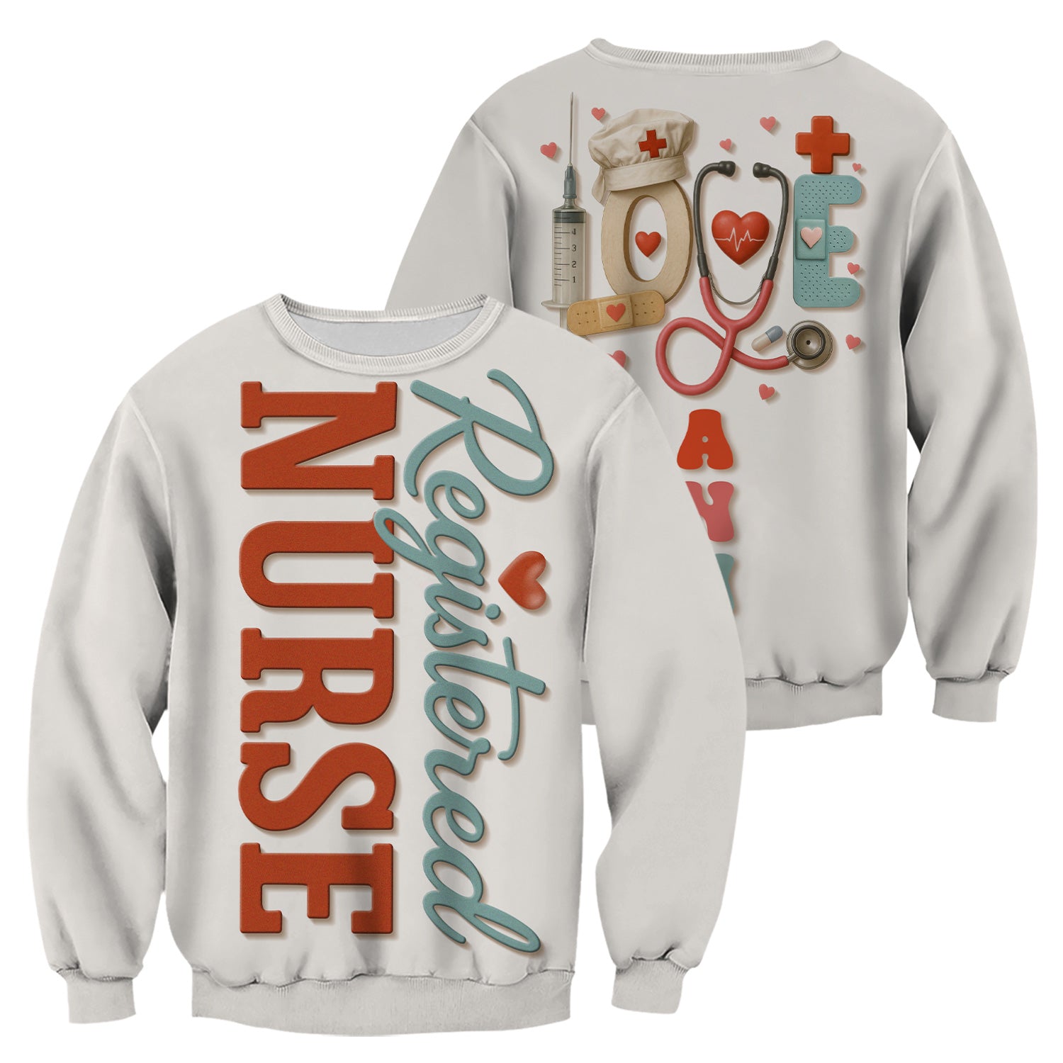 Personalized Registered Nurse Shirt - Custom RN Love Design - Gifts for Nurses, LPNs, and Healthcare Workers