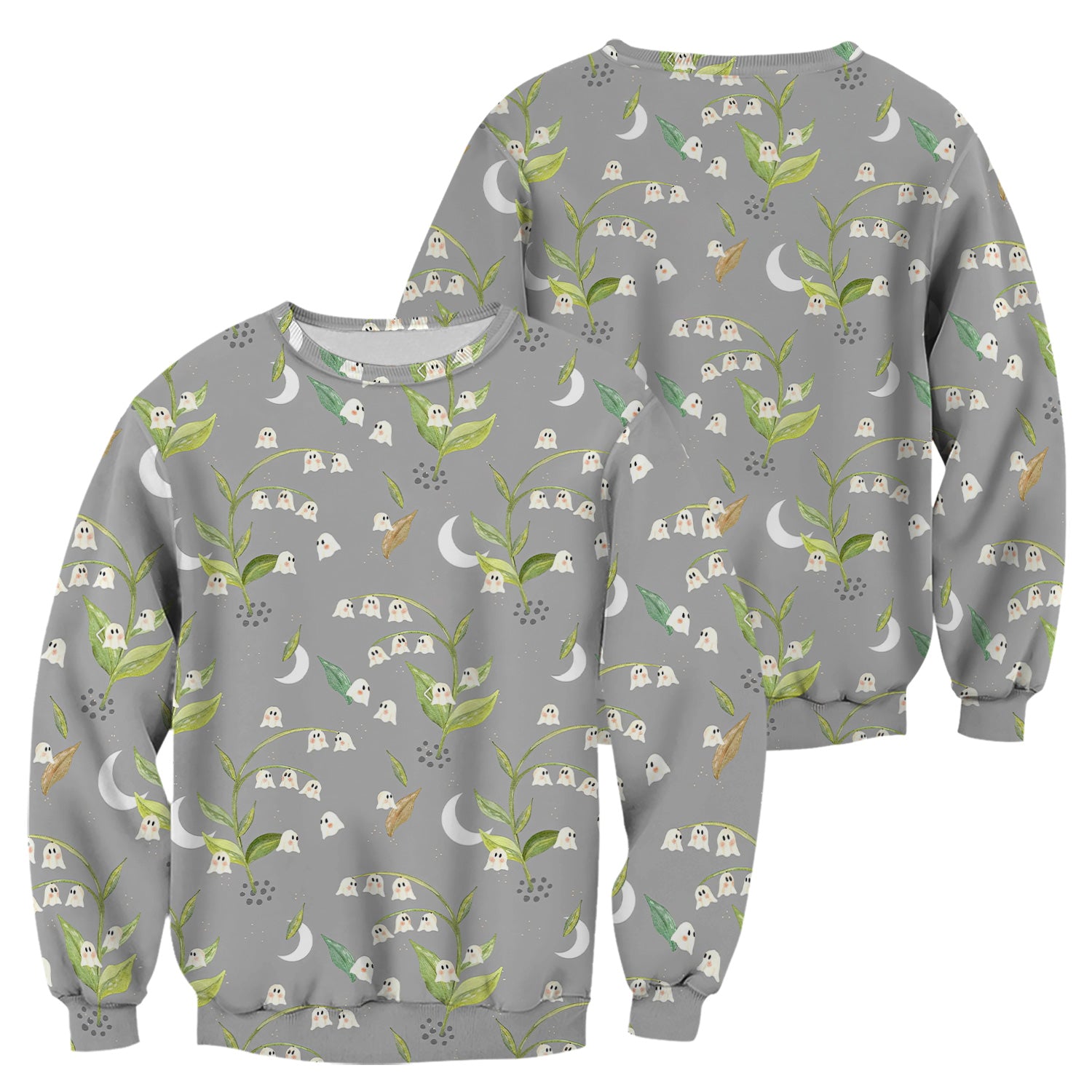 Cute Ghost Halloween Nurse Scrub Top - Lily of the Valley Shirt - Gift for Women Nurses, RN LPN & Medical Staff