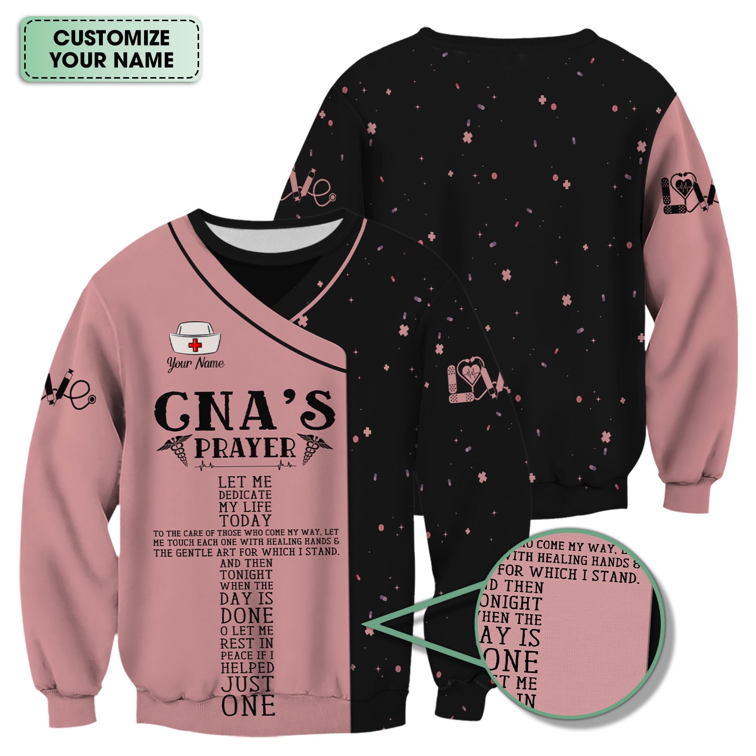 Custom Inspirational Nurse Shirt - CNA's Prayer Graphic Tee - Thoughtful Gift for Healthcare Workers & Nursing Assistants
