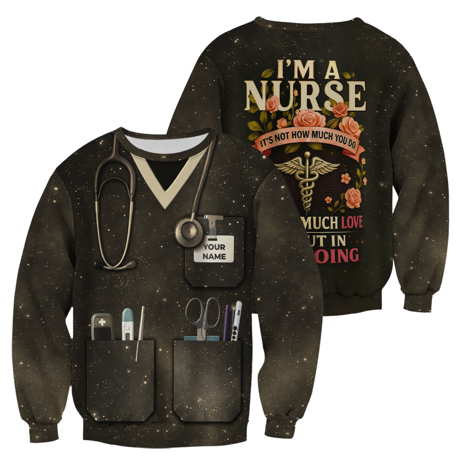 Custom Name I'm a Nurse Shirt - Stethoscope and Inspirational Quote Design - Personalized Gift for RN LPN CNA Healthcare Workers