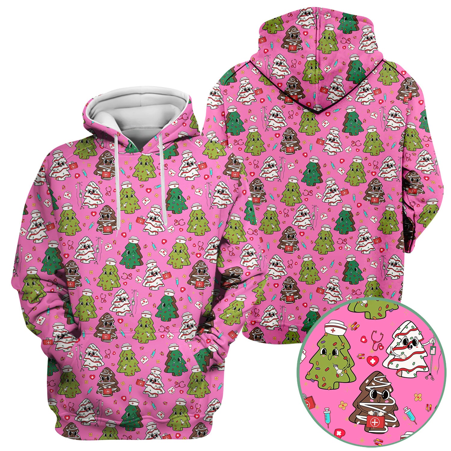 Christmas Tree Nurse Scrub Top for Women - Cute Holiday Nursing Shirt - Funny Xmas Gift for RN LPN CNA