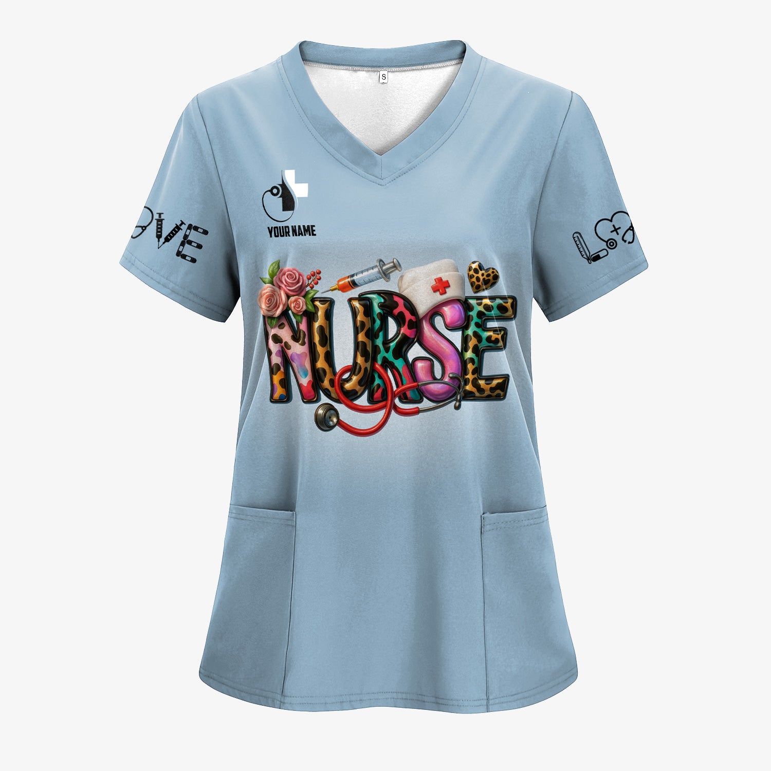 Personalized Funny Nurse Shirt for Women RN LPN CNA - Colorful Front and Back Design - Nursing Requirements Quote - Appreciation Gift for Healthcare Workers