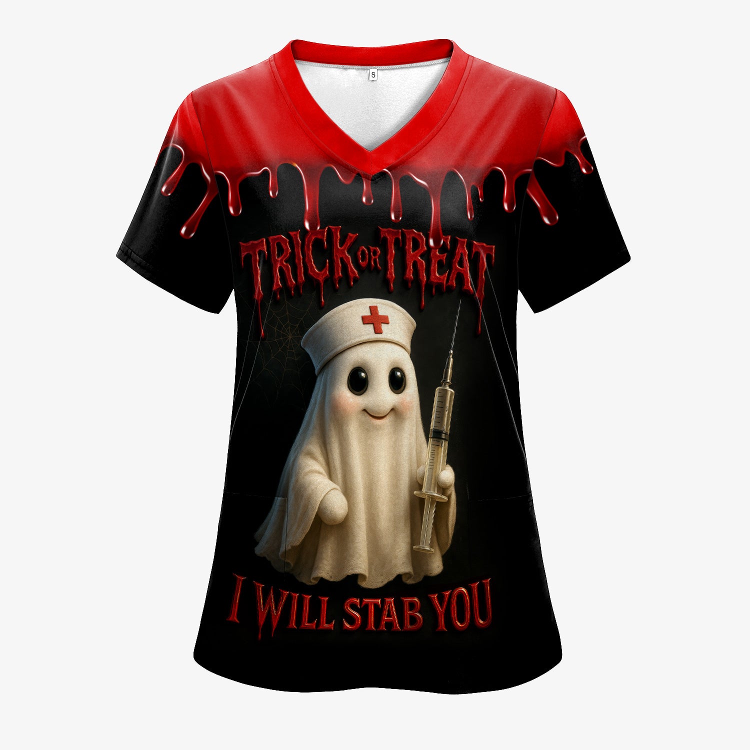 Funny Halloween Nurse T-shirt - Trick or Treat Boo Boo Crew with Syringe Design - Customizable Gift for Healthcare Workers, RN, LPN
