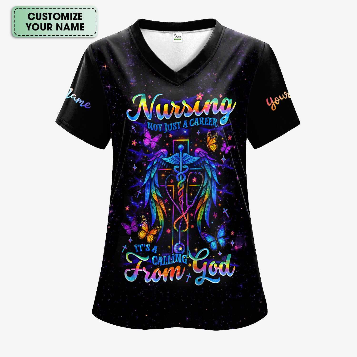 Personalized Christian Nurse Shirt - Nursing Is A Calling From God Design - Gift for Women RN LPN & Healthcare Workers