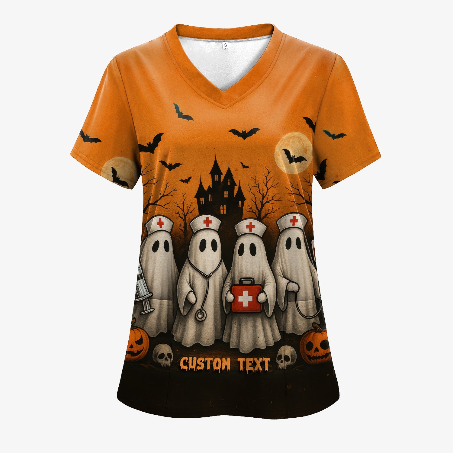 Personalized Boo Boo Crew Nurse Shirt - Halloween Ghost & Caduceus Graphic - Custom Gift for RN CNA LPN Healthcare Workers