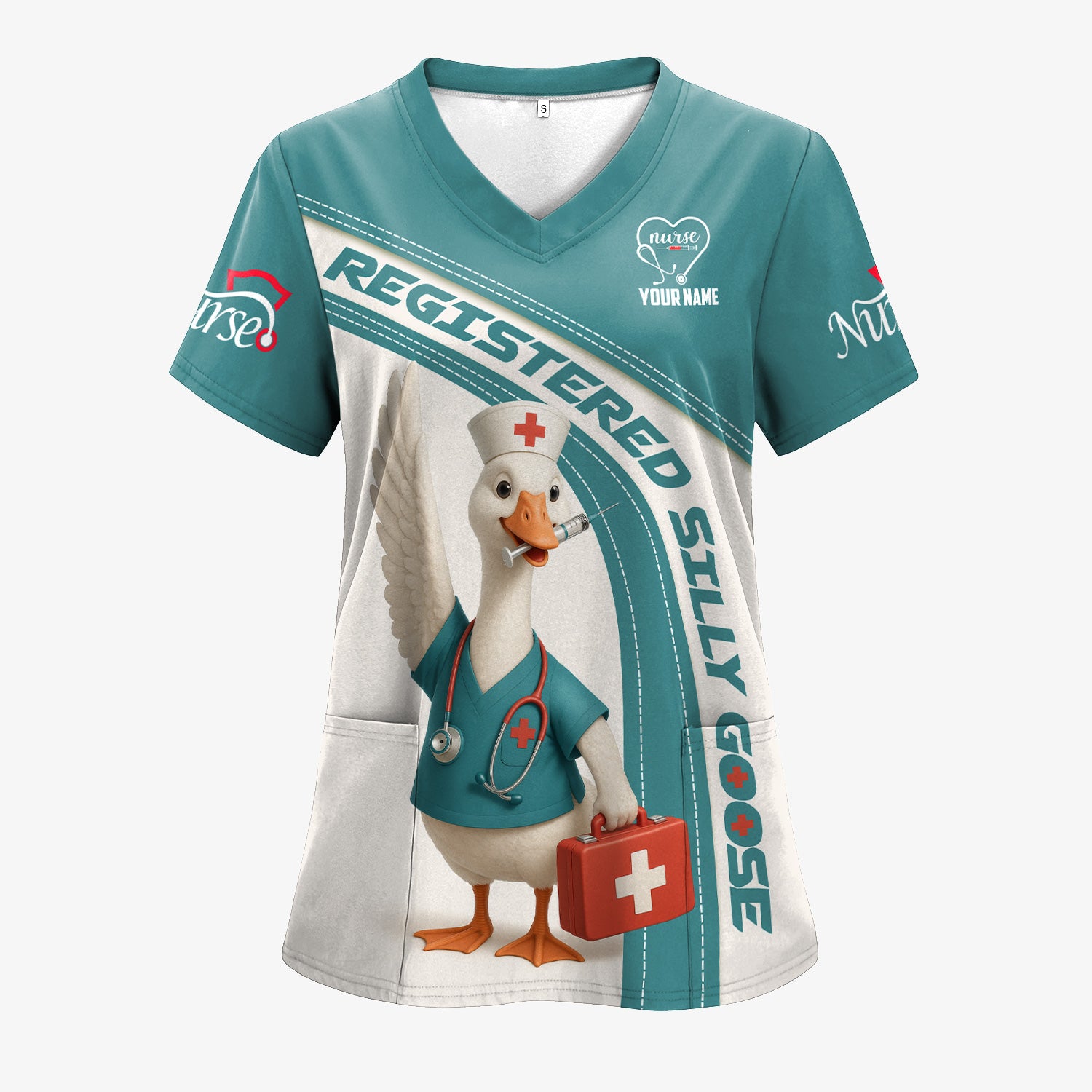 Personalized Nurse Shirt - Registered Silly Goose Design - Custom RN Gifts for Nurses, LPNs, and Healthcare Workers