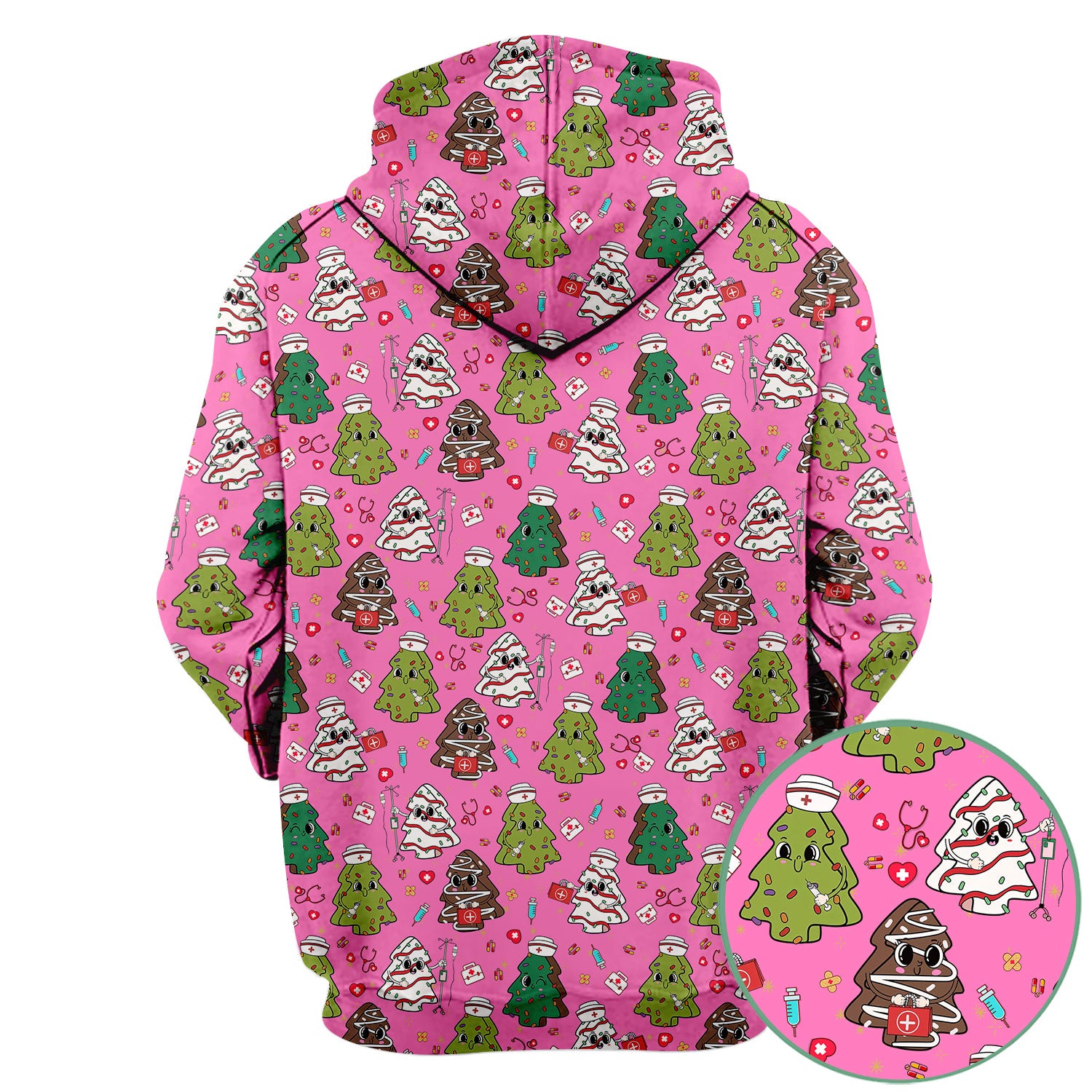 Christmas Tree Nurse Scrub Top for Women - Cute Holiday Nursing Shirt - Funny Xmas Gift for RN LPN CNA