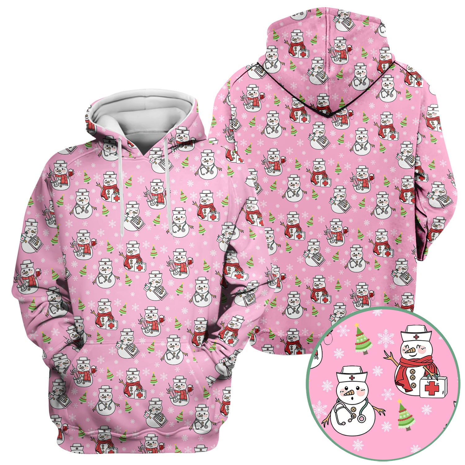 Christmas Snowman Nurse Scrub Top for Women - Cute Holiday Medical Snowman Tee - Funny Nursing Uniform Shirt RN LPN CNA Gift