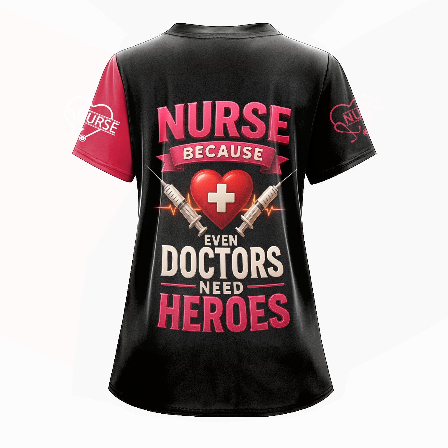 Nurse Superhero Shirt - Personalized Nurse Life with Stethoscope & Heartbeat - Great Gift for Nurses