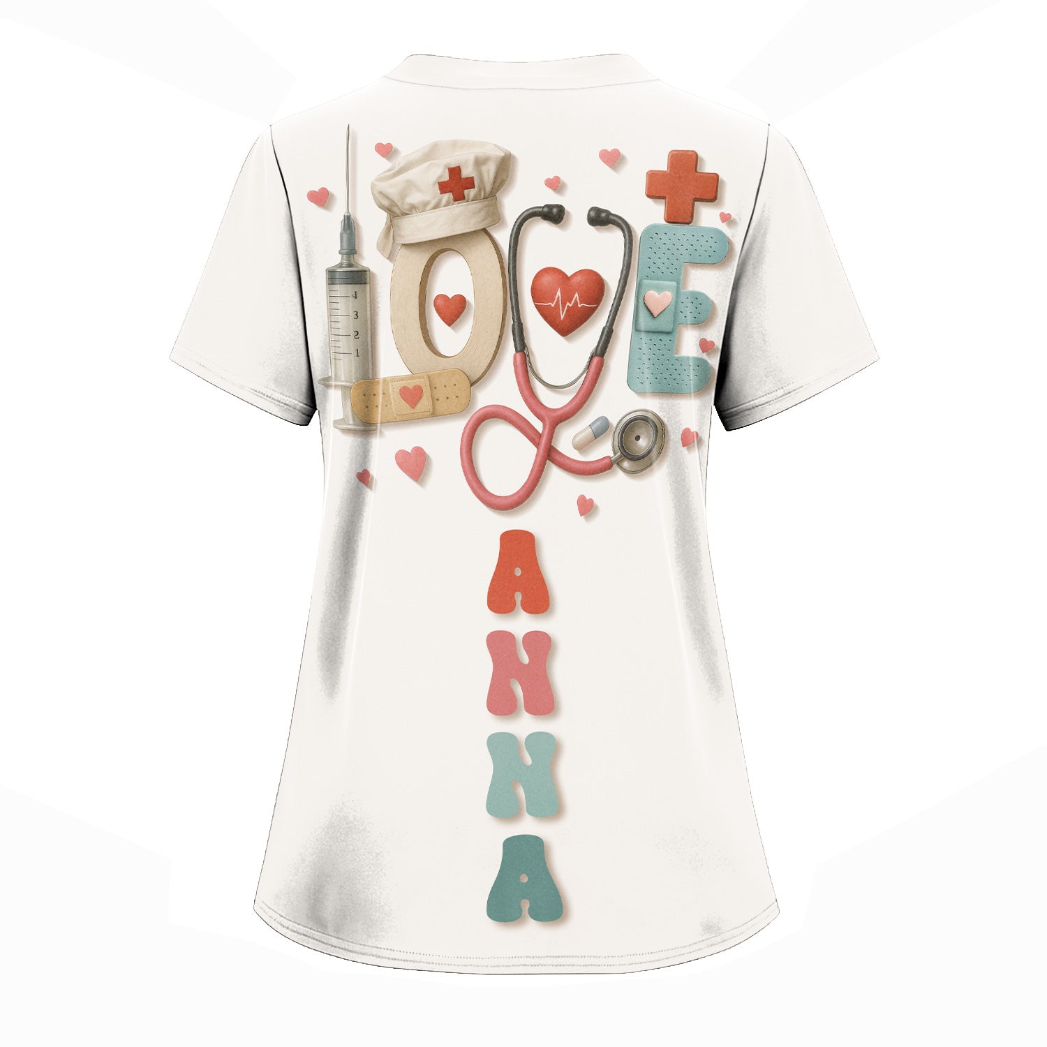 Personalized Registered Nurse Shirt - Custom RN Love Design - Gifts for Nurses, LPNs, and Healthcare Workers