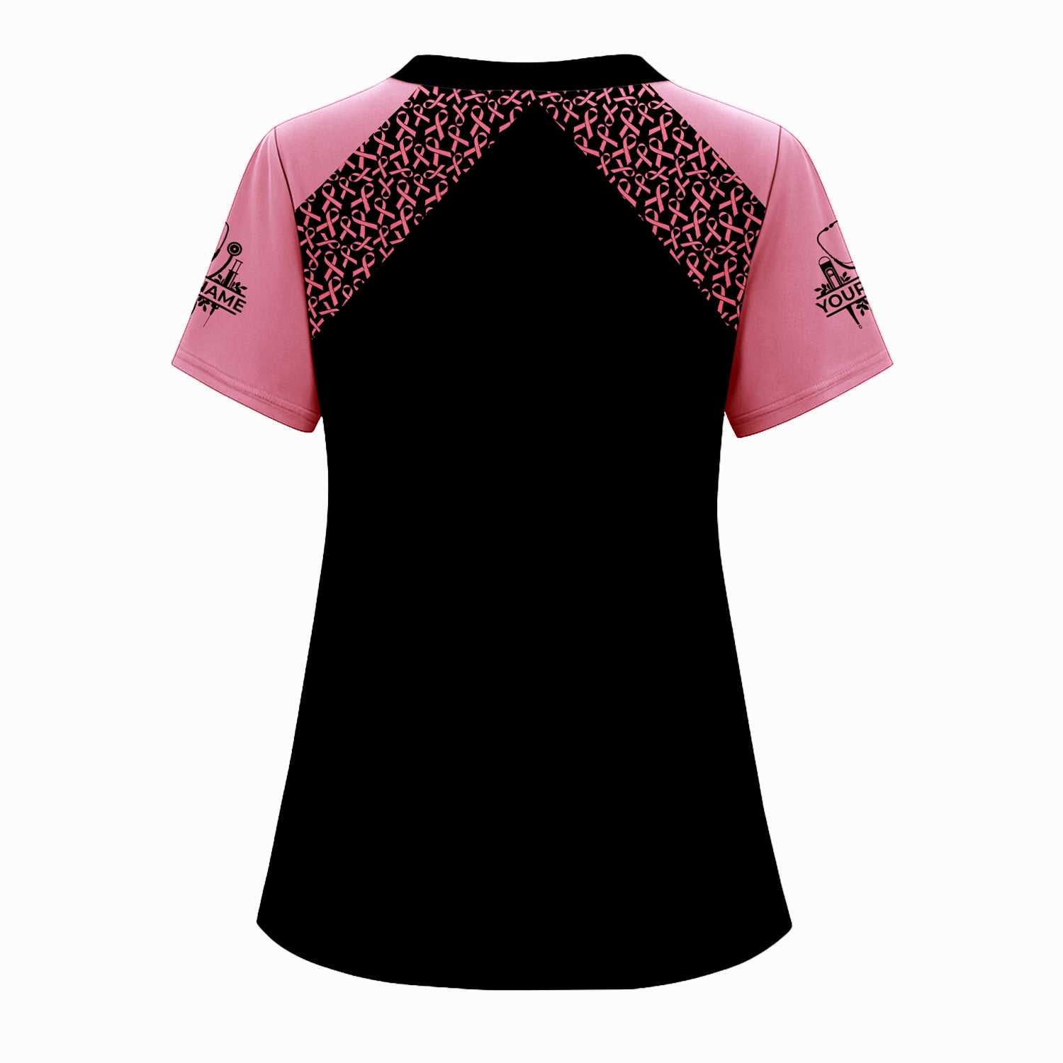 Custom Breast Cancer Awareness Nurse Shirt - In October We Wear Pink Halloween Cat Tee - CNA RN LPN Nursing Apparel Gift