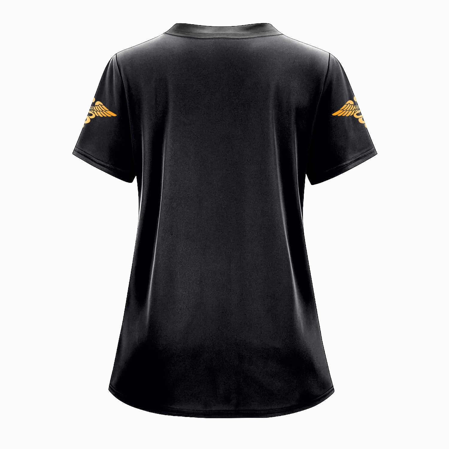 Custom Name Nurse Scrub Top for Women - Floral Butterfly Design with Golden Accents - Medical Uniform Gift for RN LPN CNA