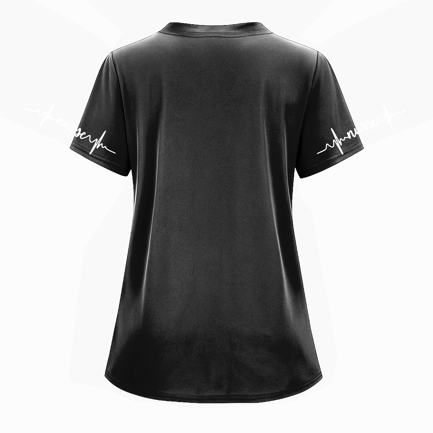 Custom Cute Floral Nurse Scrub Top for Women - Medical Uniform with Stethoscope Design - Comfortable Workwear for RN, CNA, LPN, Medical Staff