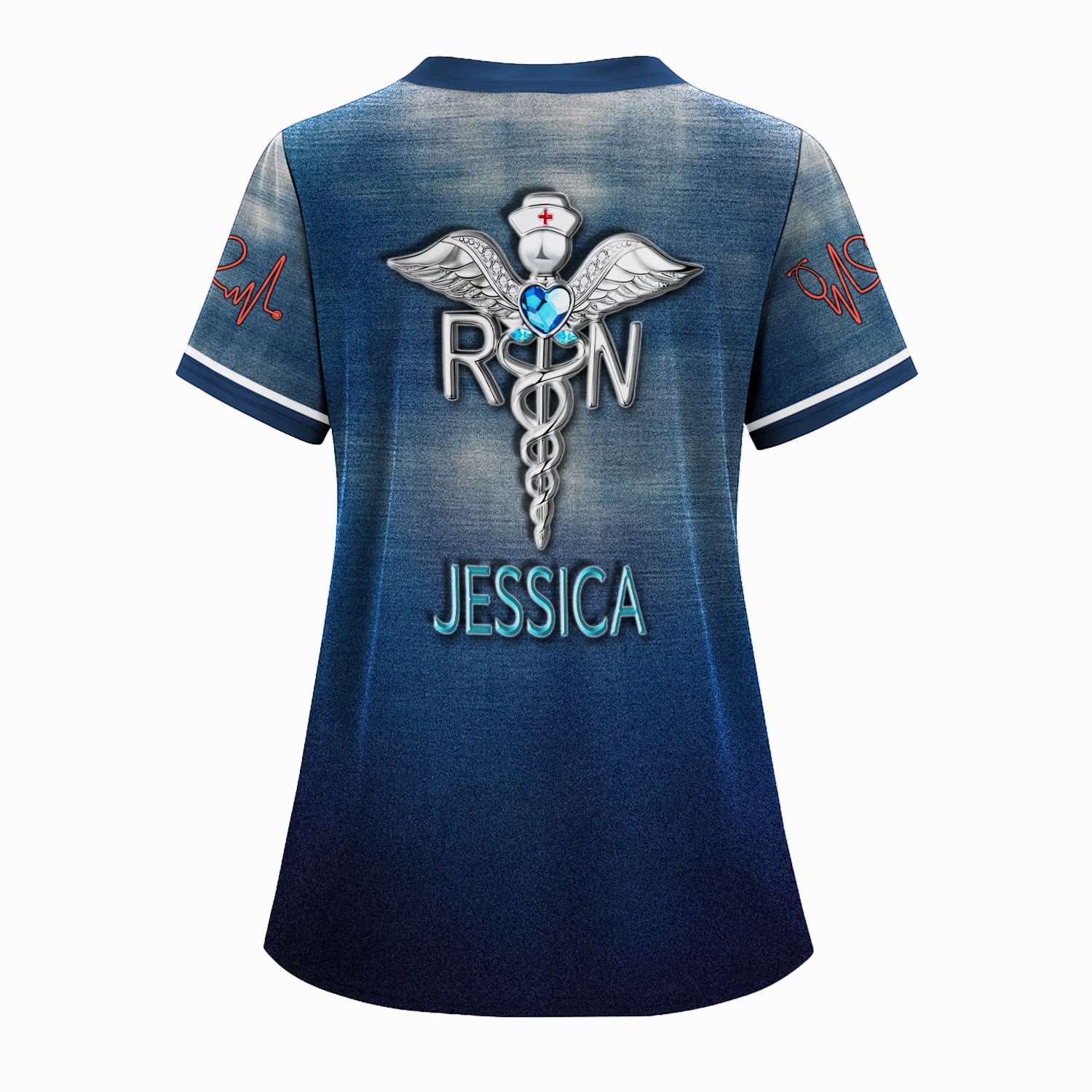 Personalized Nurse Scrub Top for Women - I Love the Person I Become Quote - Gift for Nurse RN CNA Appreciation