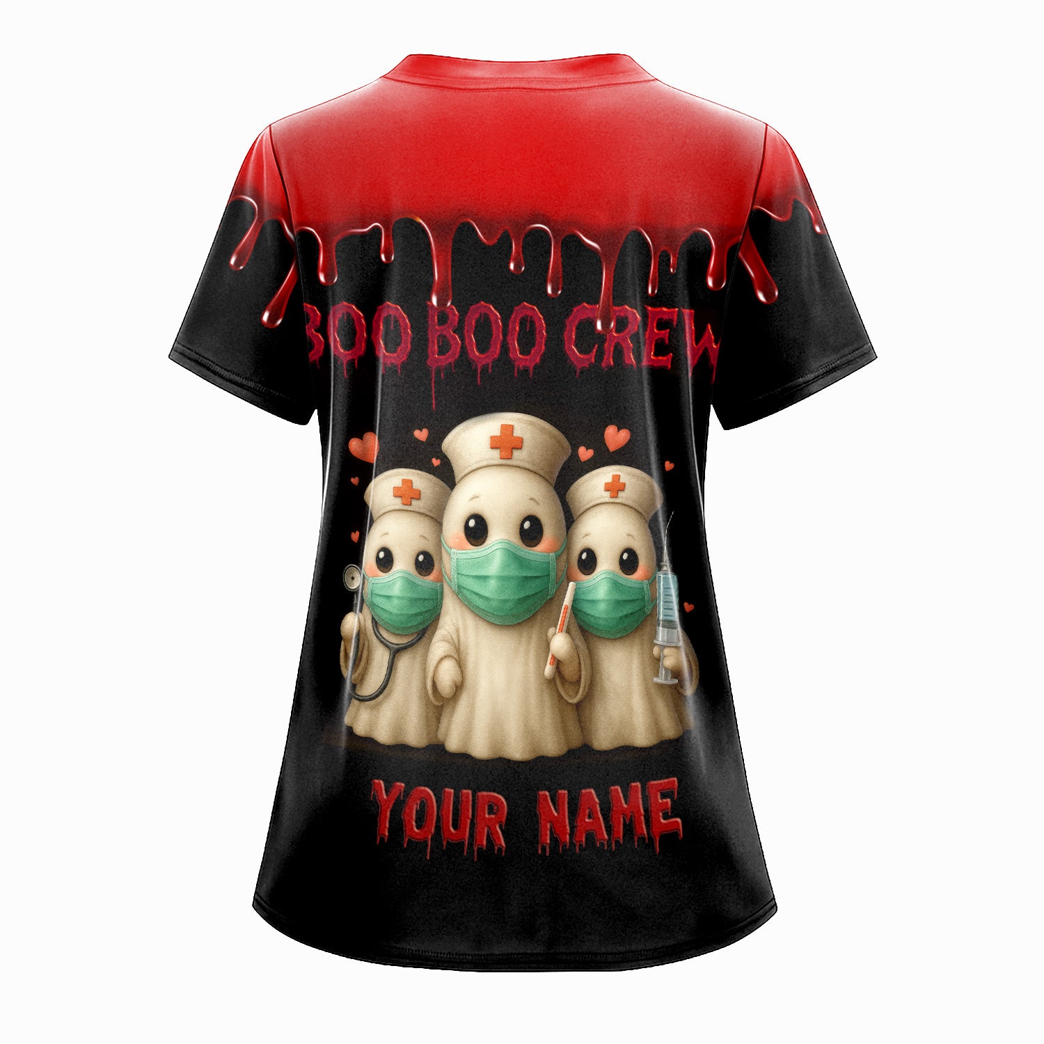 Funny Halloween Nurse T-shirt - Trick or Treat Boo Boo Crew with Syringe Design - Customizable Gift for Healthcare Workers, RN, LPN