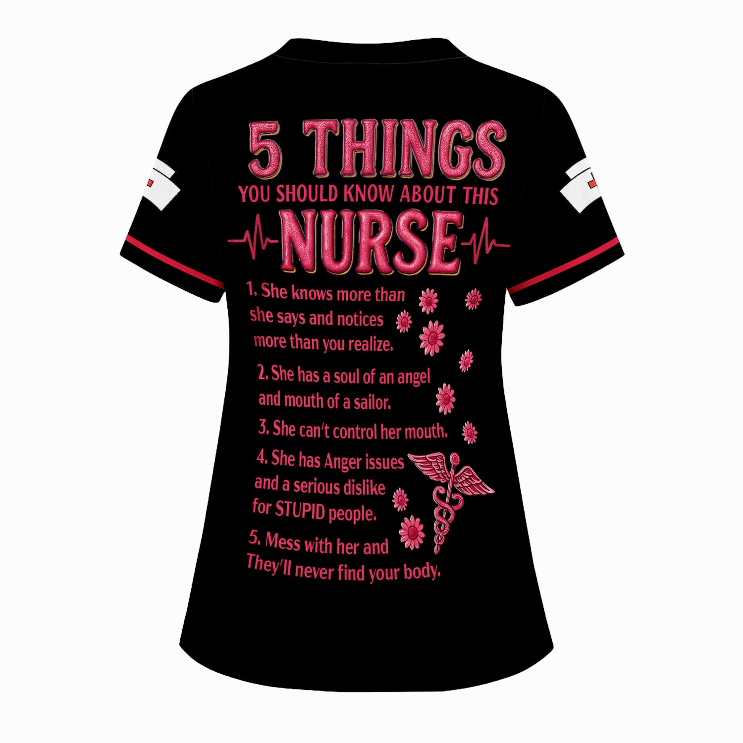 Custom Nurse Shirt 5 Things You Should Know - CNA RN LPN Medical Graphic Tee - Healthcare Worker & Medical Staff Gift