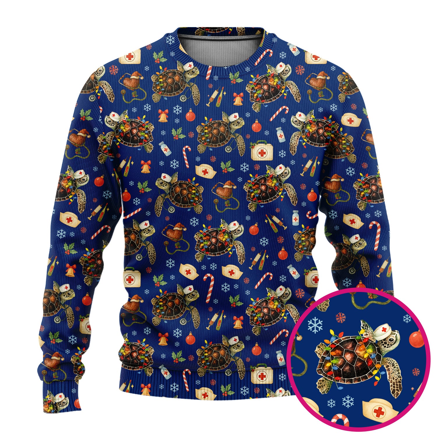 Christmas Turtle Scrub Set for Women - Cute Sea Turtle Nursing Pants and V Neck Top - Festive Holiday Gift for CNA LPN RN