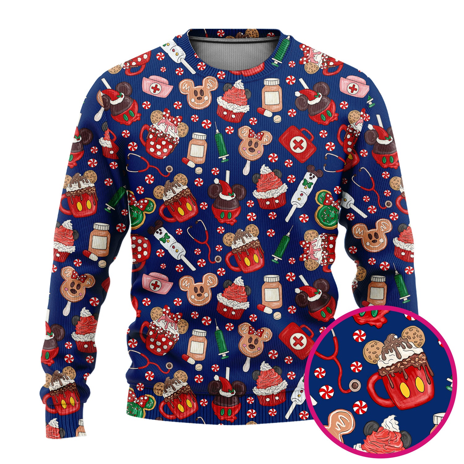 Gingerbread Christmas Scrub Set - Funny Cookies Candy Cupcake Pants and V Neck Top - Holiday Med Uniform RN CNA LPN