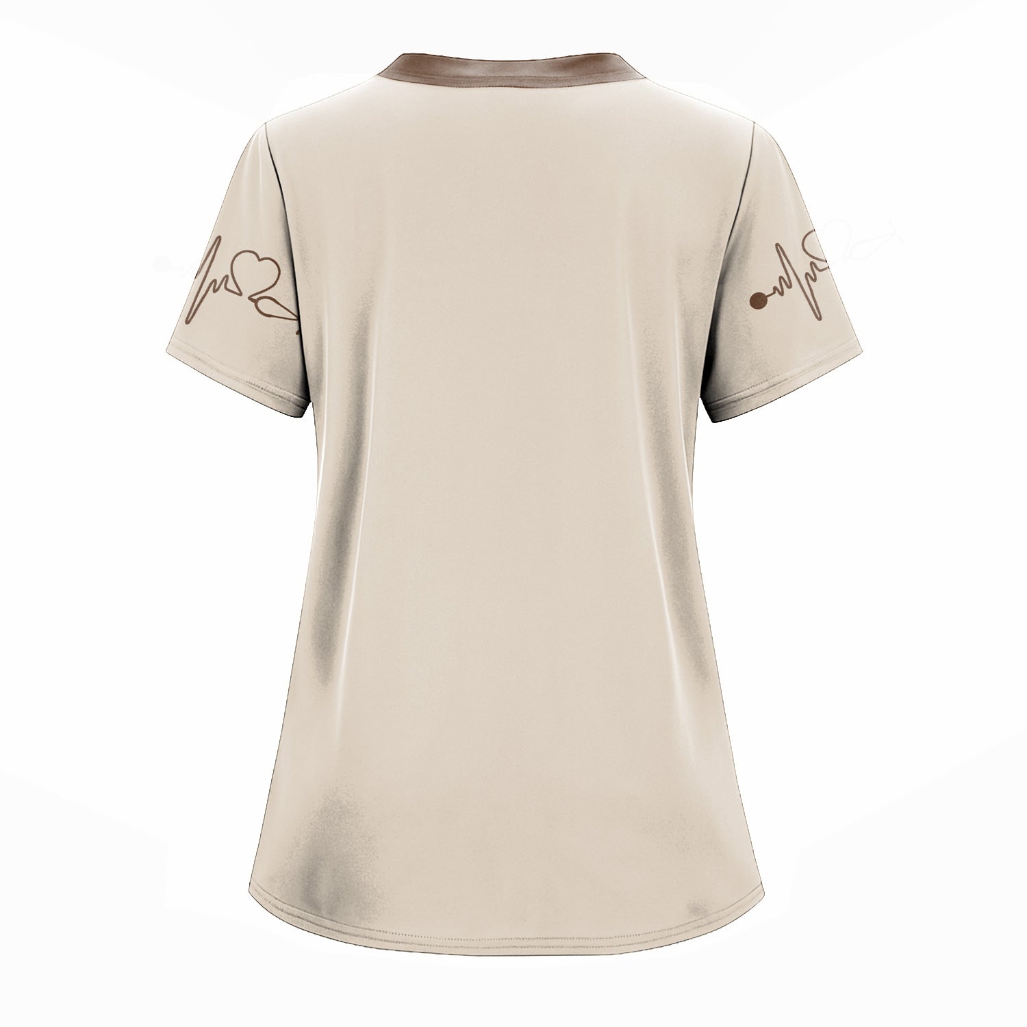 Personalized Coffee Nurse Shirt - Brown Stethoscope Floral Design - Cute Gift for RN LPN CNA Women