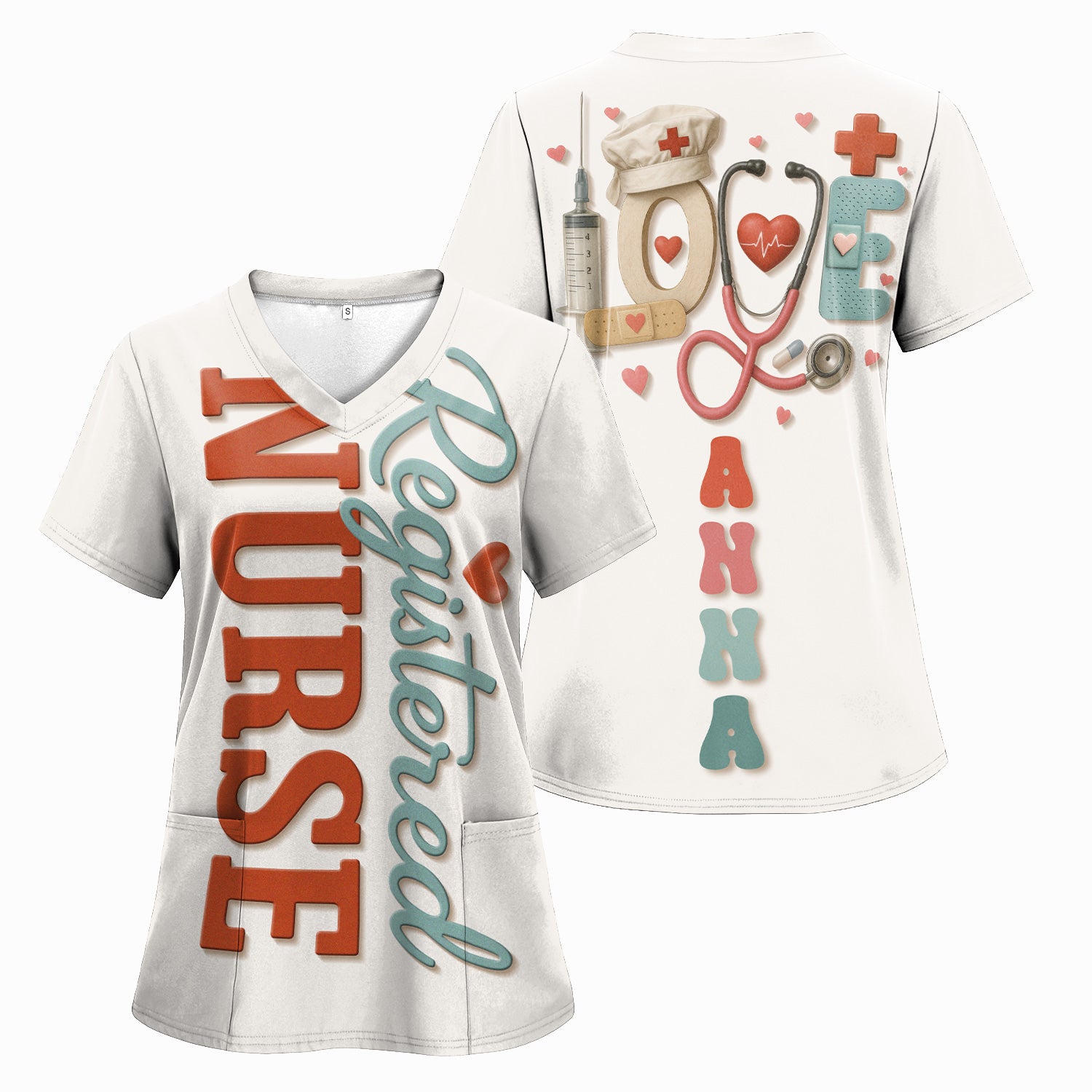 Personalized Registered Nurse Shirt - Custom RN Love Design - Gifts for Nurses, LPNs, and Healthcare Workers