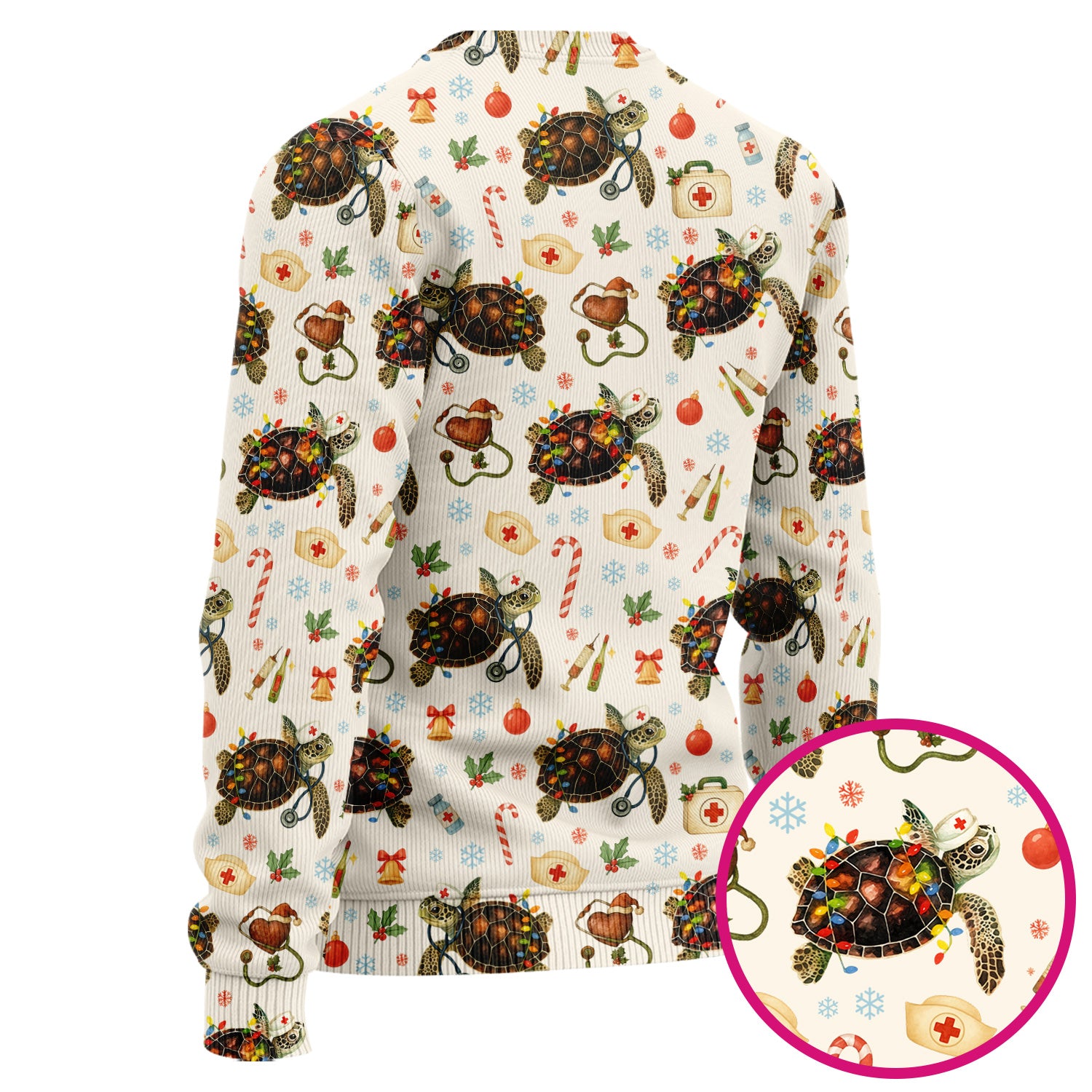 Christmas Turtle Scrub Set for Women - Cute Sea Turtle Nursing Pants and V Neck Top - Festive Holiday Gift for CNA LPN RN