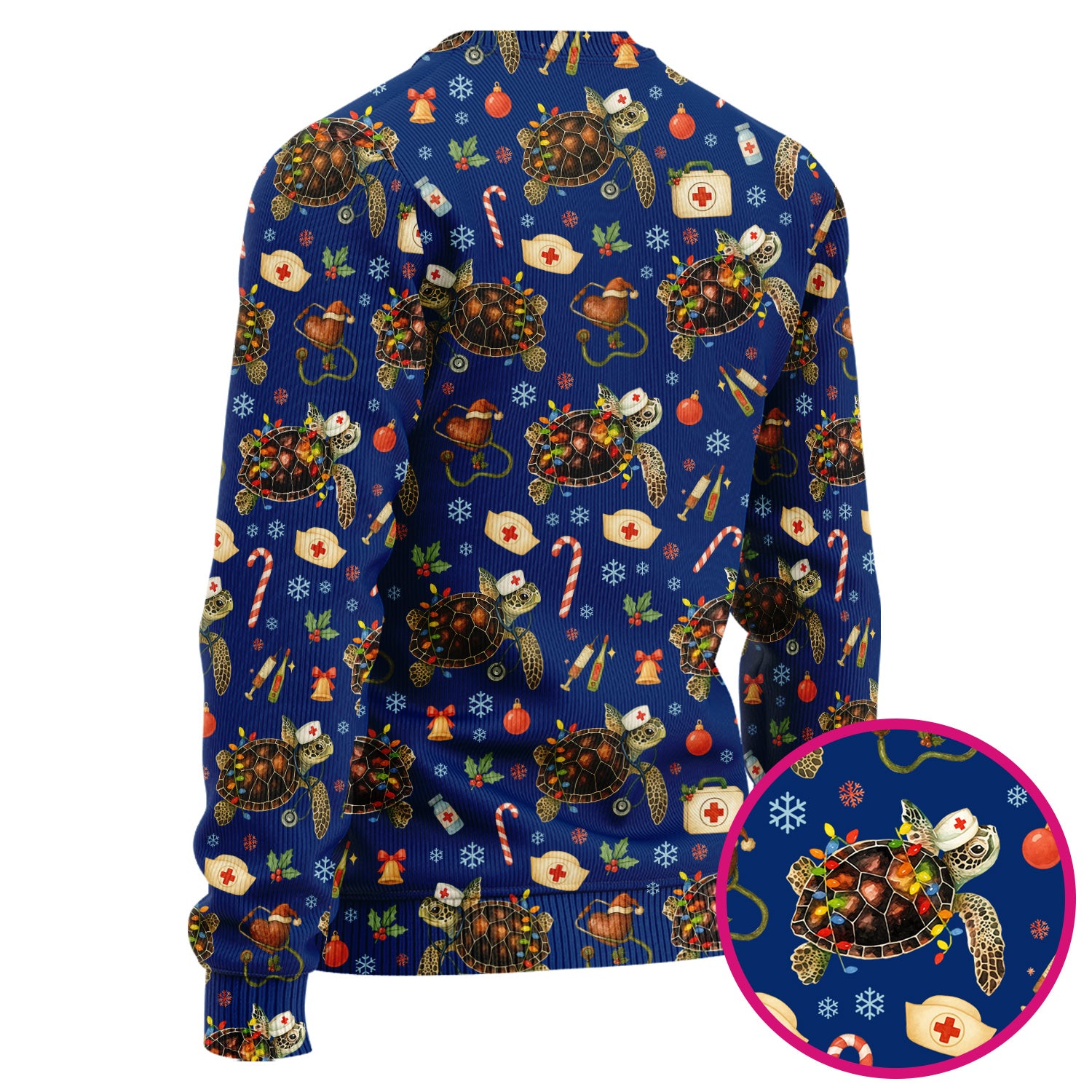 Christmas Turtle Scrub Set for Women - Cute Sea Turtle Nursing Pants and V Neck Top - Festive Holiday Gift for CNA LPN RN