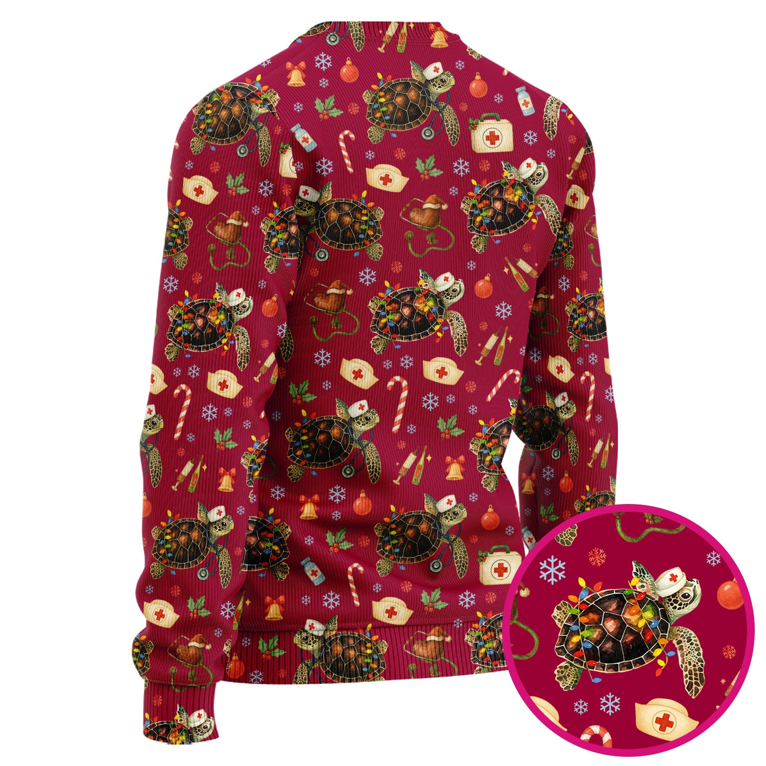 Christmas Turtle Scrub Set for Women - Cute Sea Turtle Nursing Pants and V Neck Top - Festive Holiday Gift for CNA LPN RN