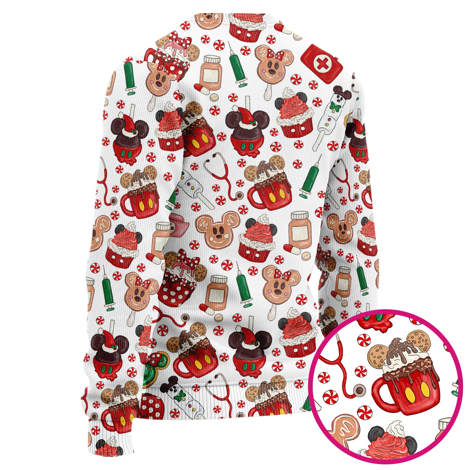 Gingerbread Christmas Scrub Set - Funny Cookies Candy Cupcake Pants and V Neck Top - Holiday Med Uniform RN CNA LPN