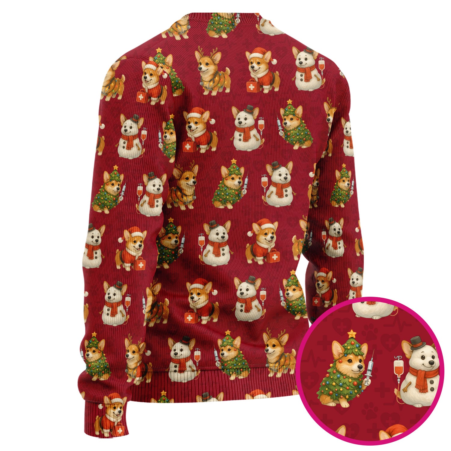 Corgi Christmas Scrubs Set - Adorable Festive Scrub Top & Pants - Fun Holiday Corgi Scrubs Perfect for Nurse Gift Season