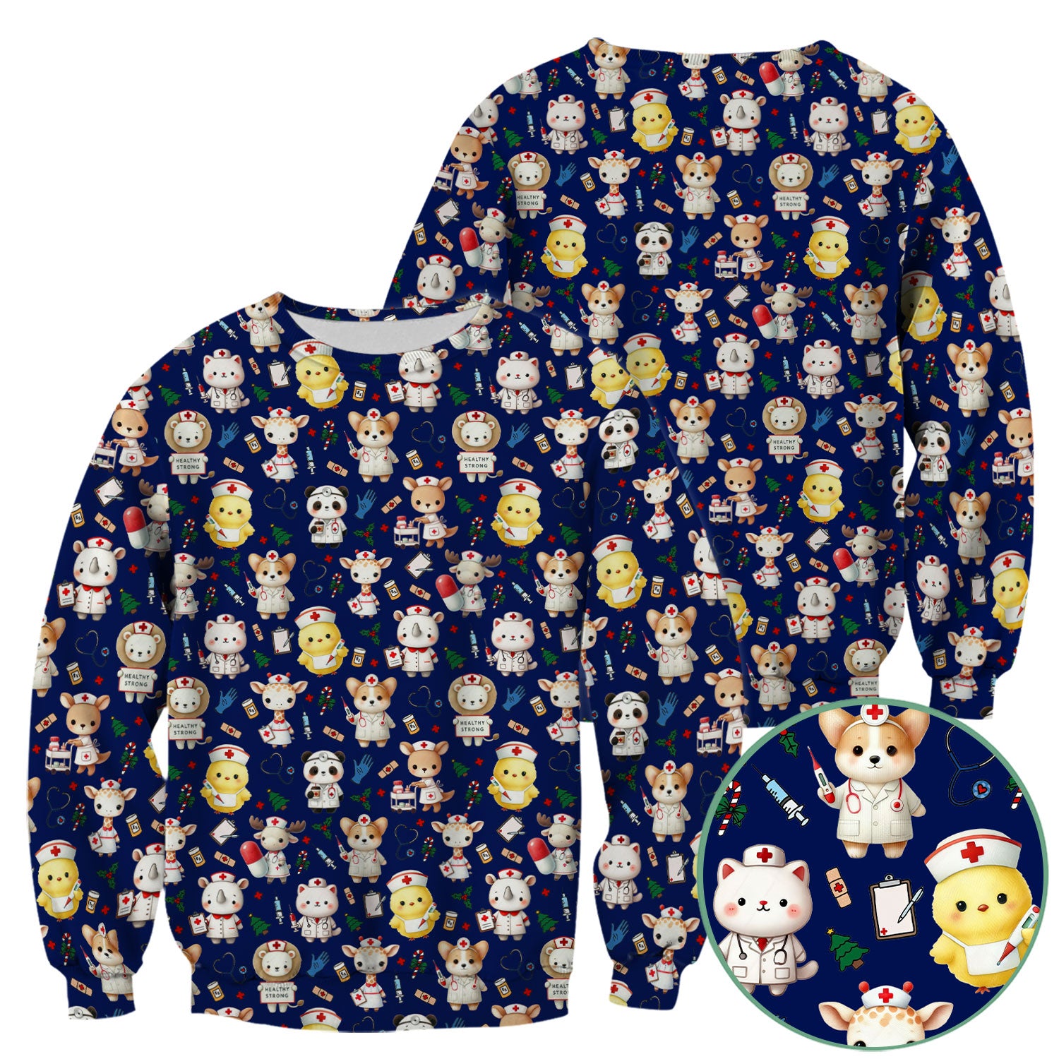 Comfortable Scrubs for Nurses - Pediatric Scrub Tops - Breathable Fabrics Nursing Uniform - Puppy Lover Gift for Women