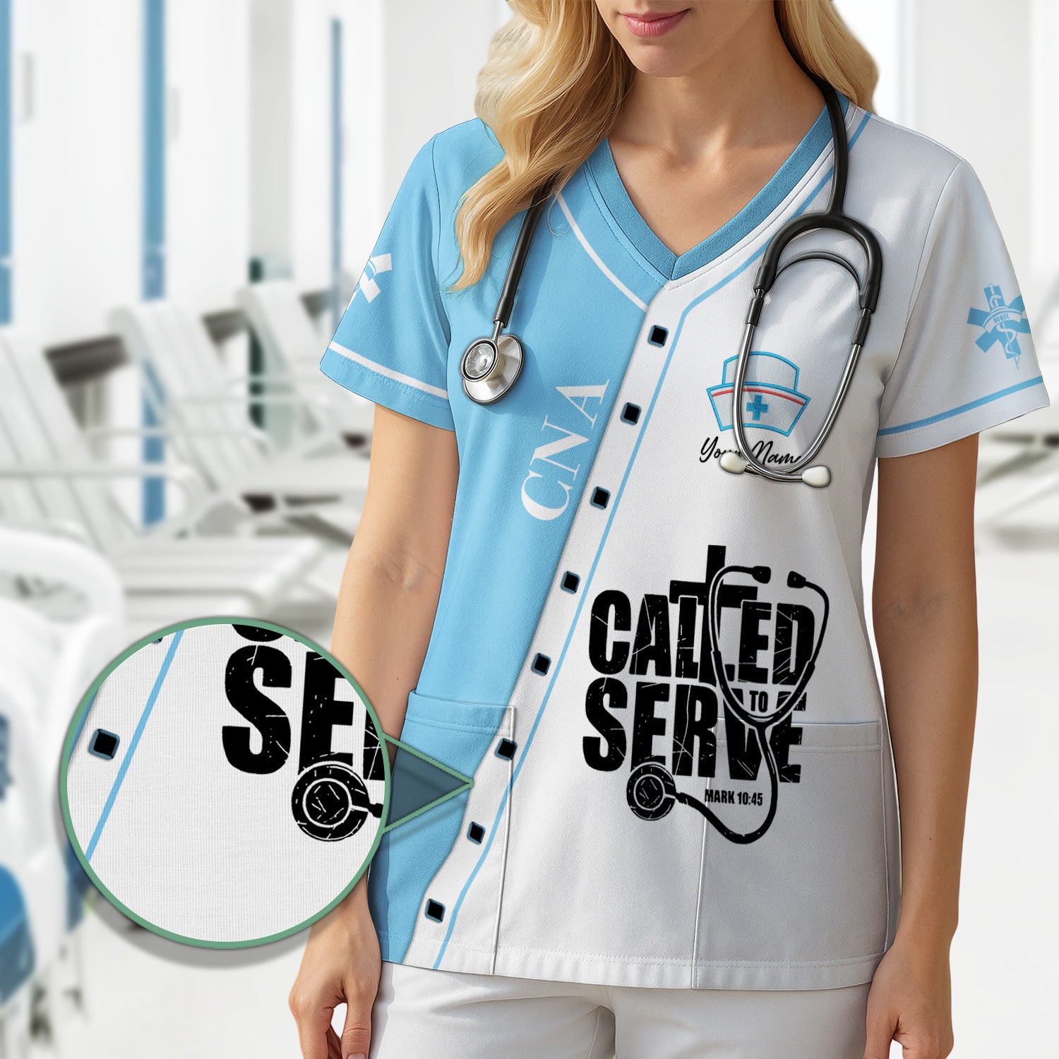 Custom Name CNA Nurse Shirt - Called to Serve Christian Medical Tee - Appreciation Gift for Healthcare Worker & Medical Staff