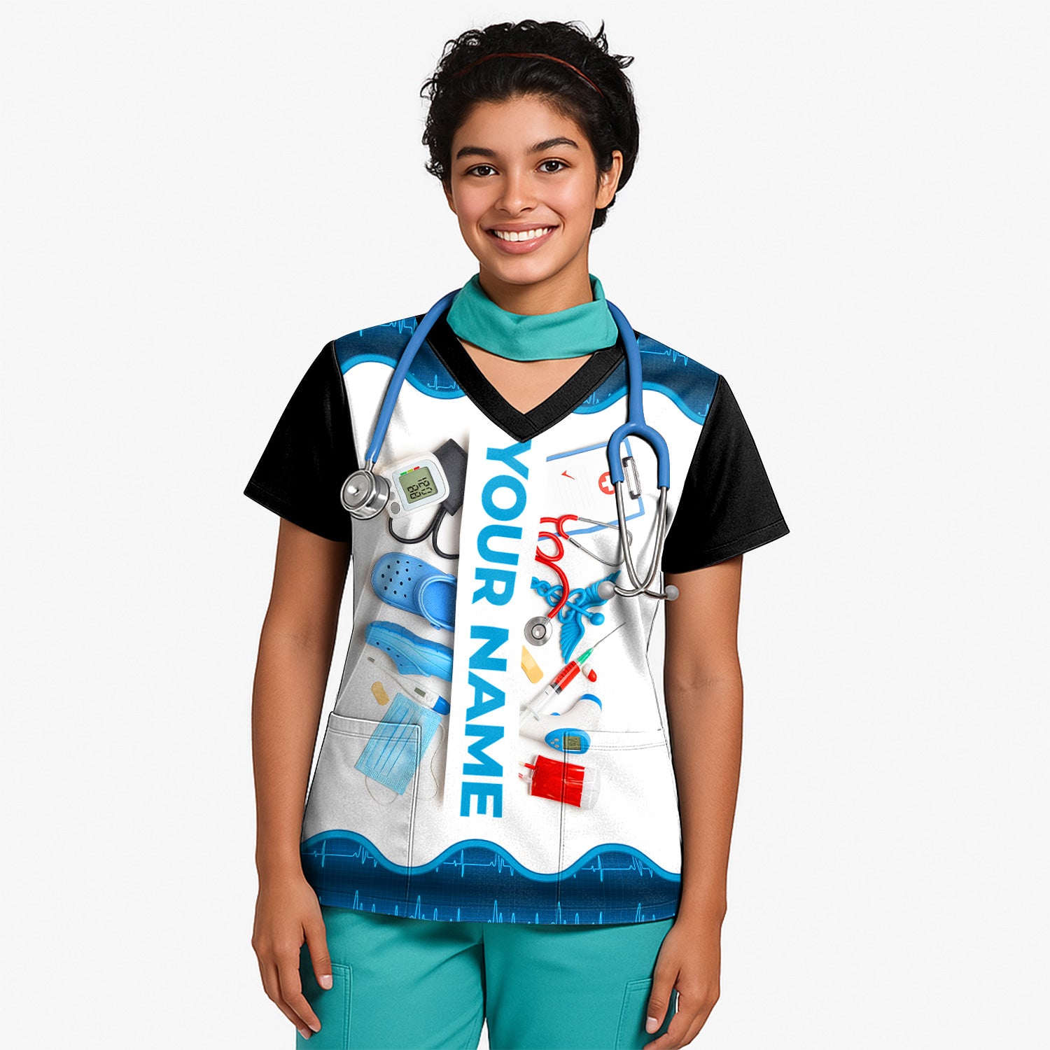 Personalized Nurse Nutrition Facts Shirt - Funny Custom Name RN CNA LPN Tee - Medical Supply Graphic Gift for Women Healthcare Workers Who Are Miracle Workers