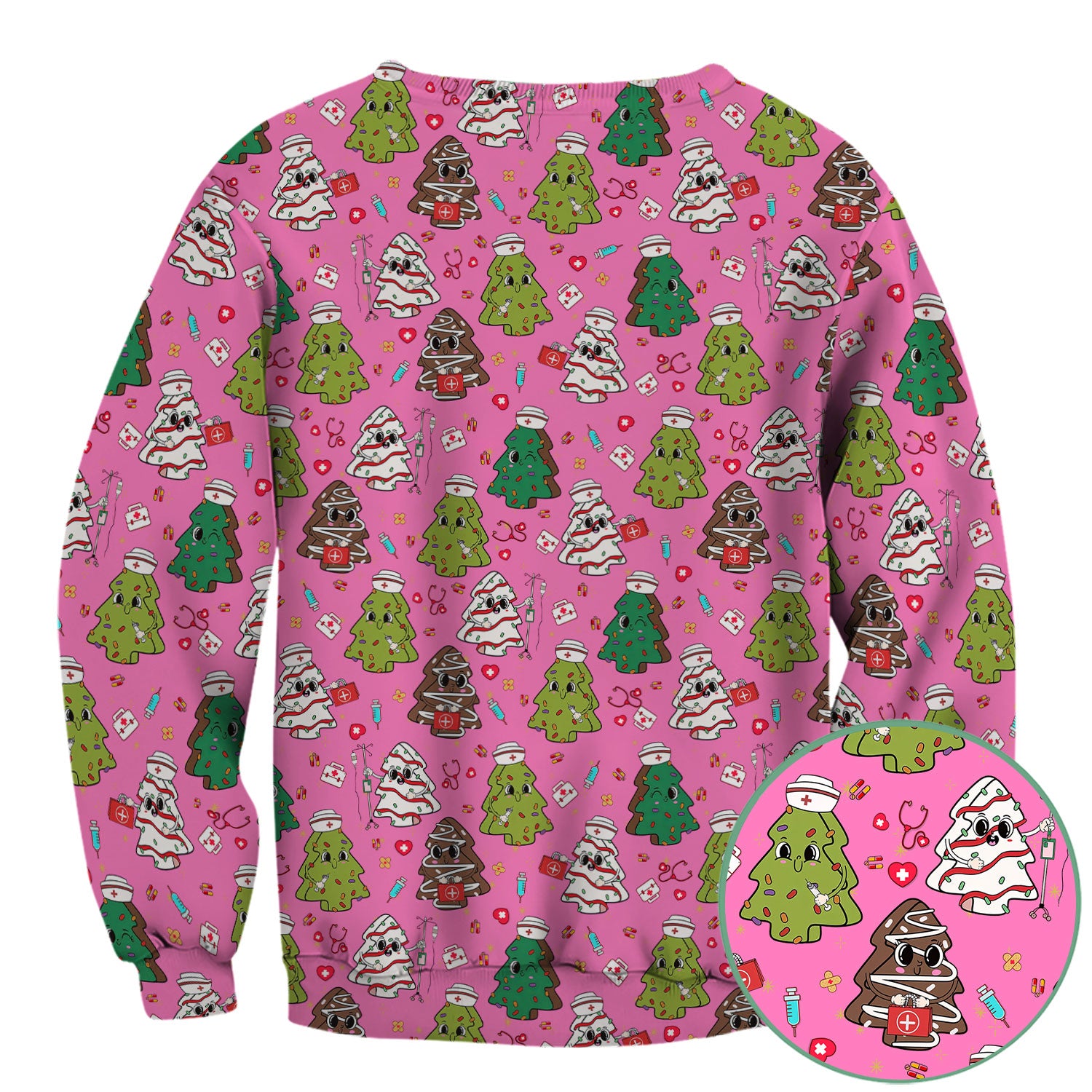 Christmas Tree Nurse Scrub Top for Women - Cute Holiday Nursing Shirt - Funny Xmas Gift for RN LPN CNA