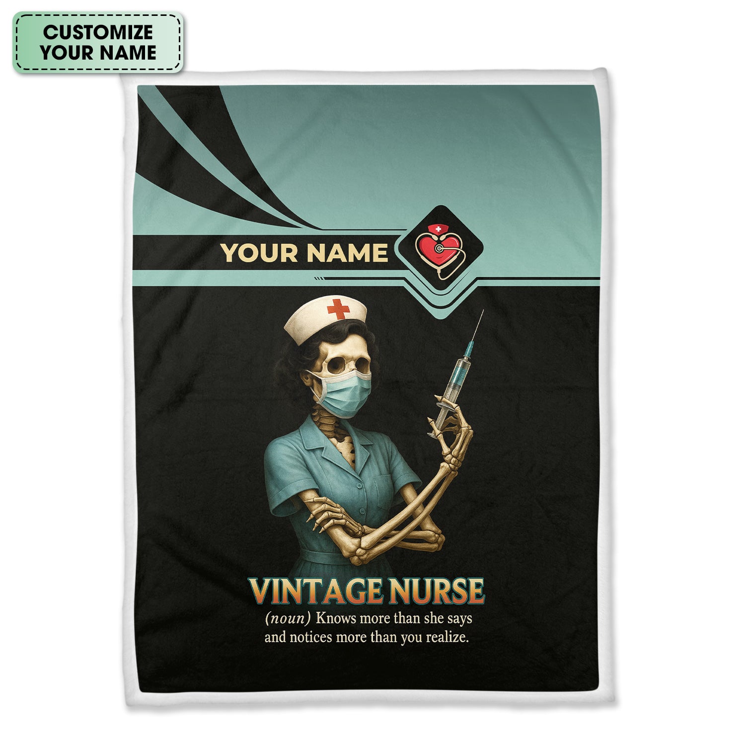 Custom Nurse Throw Blanket - Vintage Design with Meaningful Definition - Gift for the Strongest Nurses