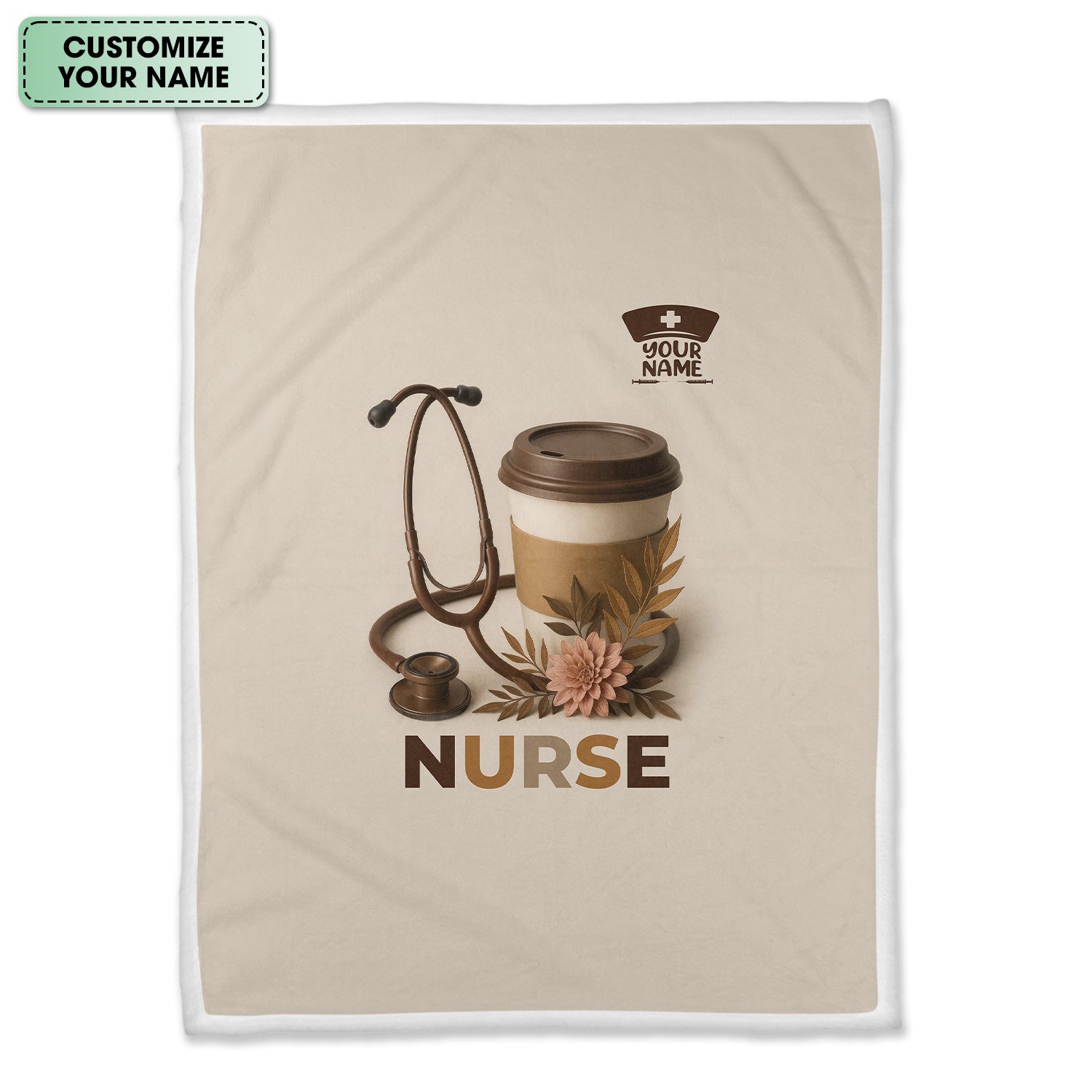 Nurse Life Coffee Lover Blanket - Soft Throw with Stethoscope Graphic - Great Gift for Healthcare Workers