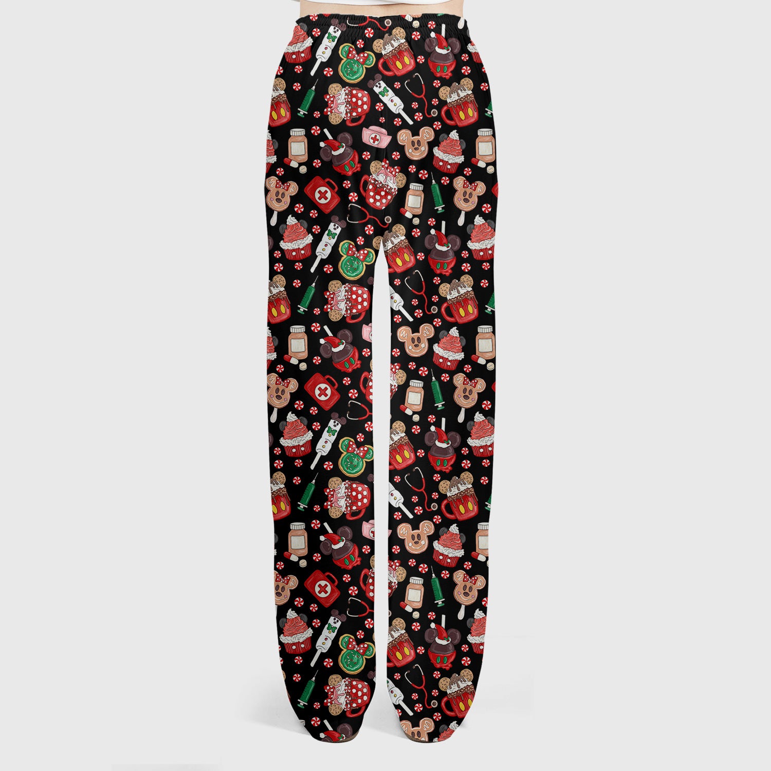 Gingerbread Christmas Scrub Set - Funny Cookies Candy Cupcake Pants and V Neck Top - Holiday Med Uniform RN CNA LPN