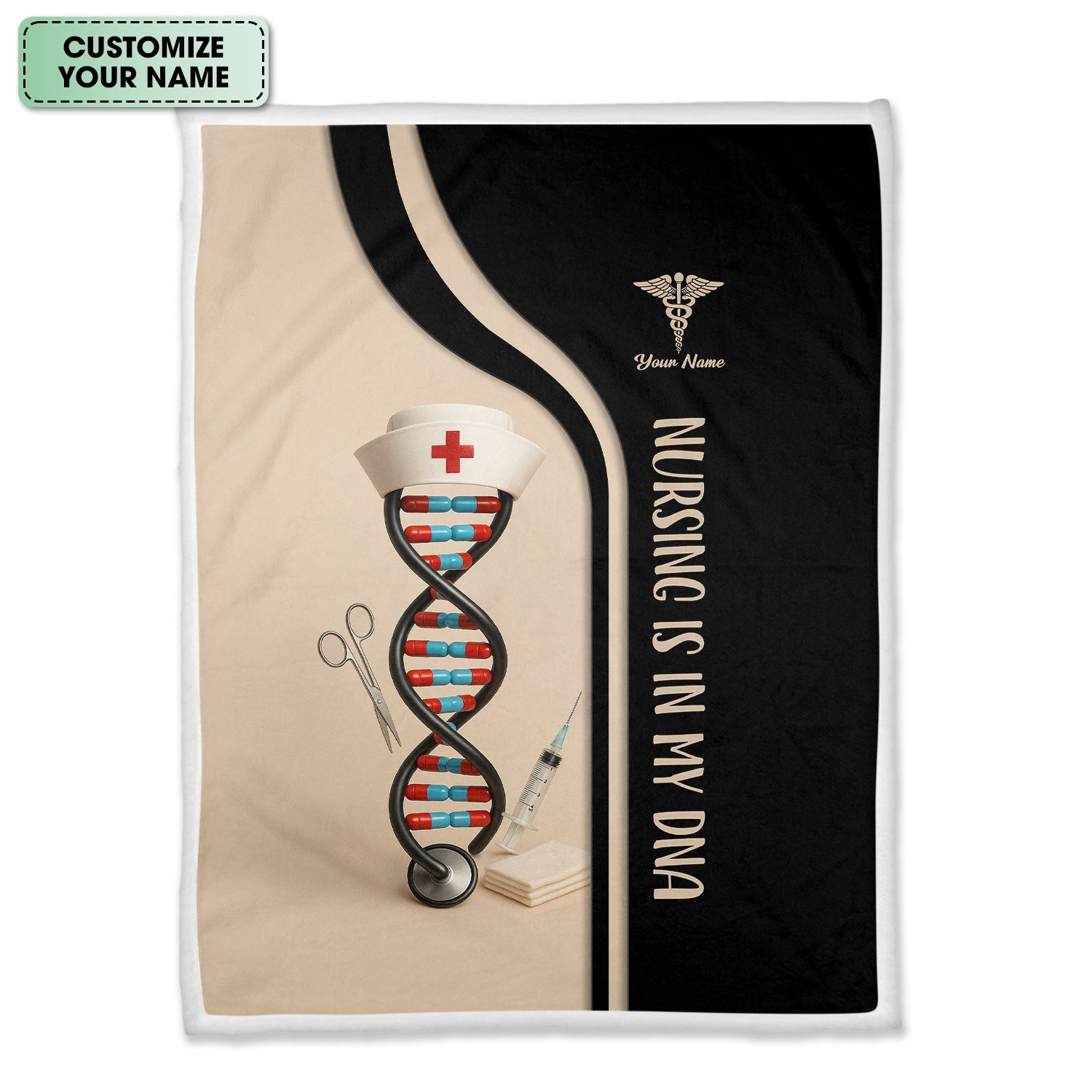 Nursing Is In My DNA Blanket - Personalized Nurse Blanket - Best Gifts For Nurses