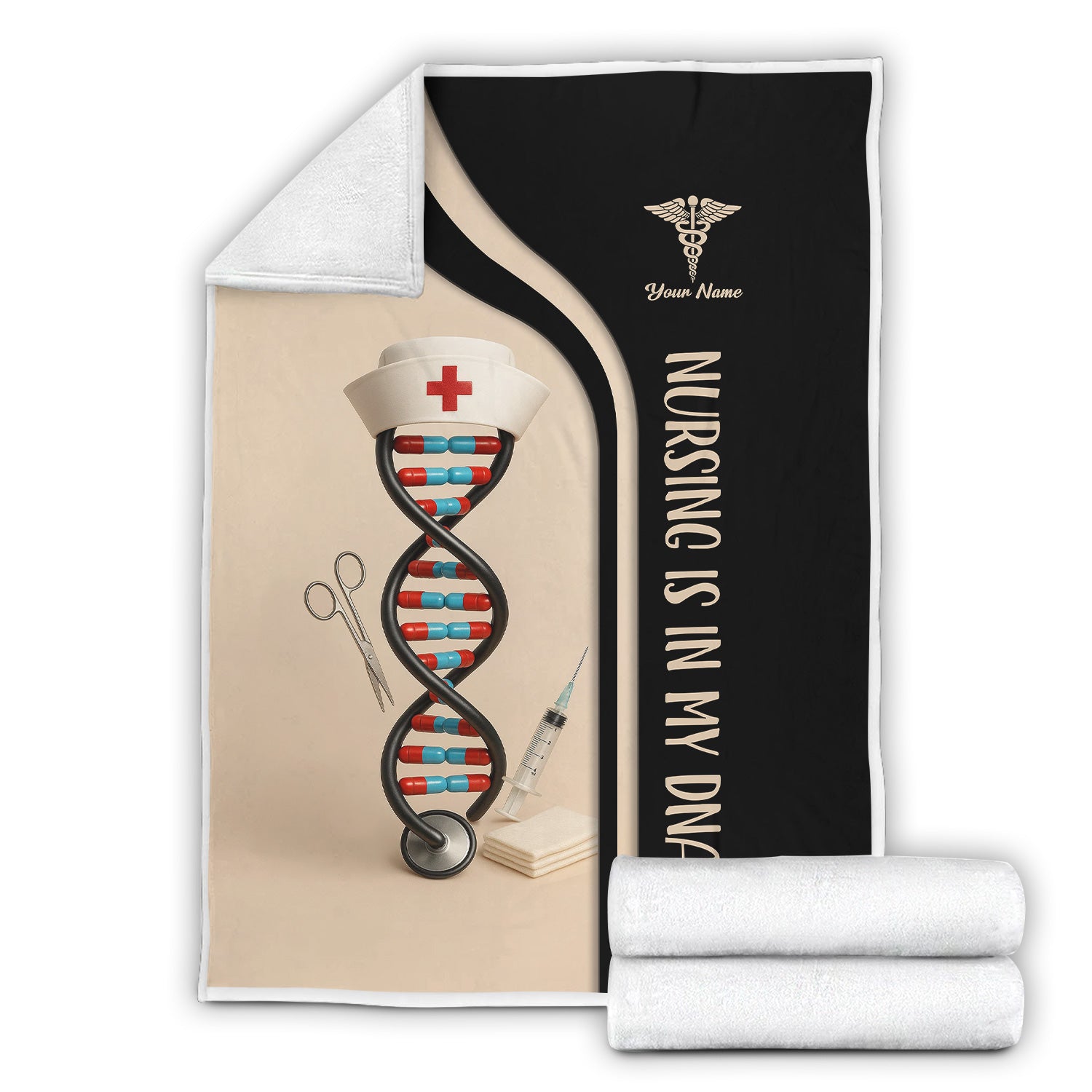 Nursing Is In My DNA Blanket - Personalized Nurse Blanket - Best Gifts For Nurses
